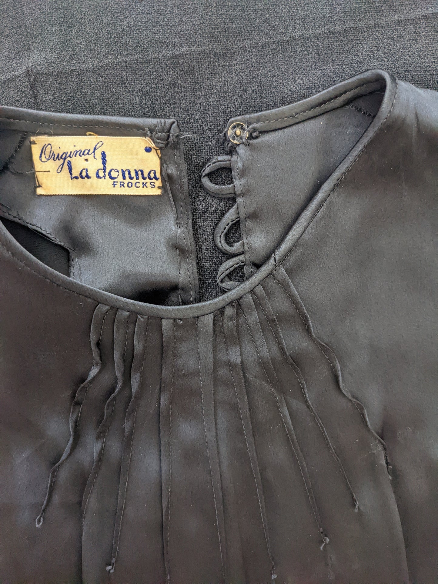1940s Ink Black Dress Dress Rad Bonnie's Vintage