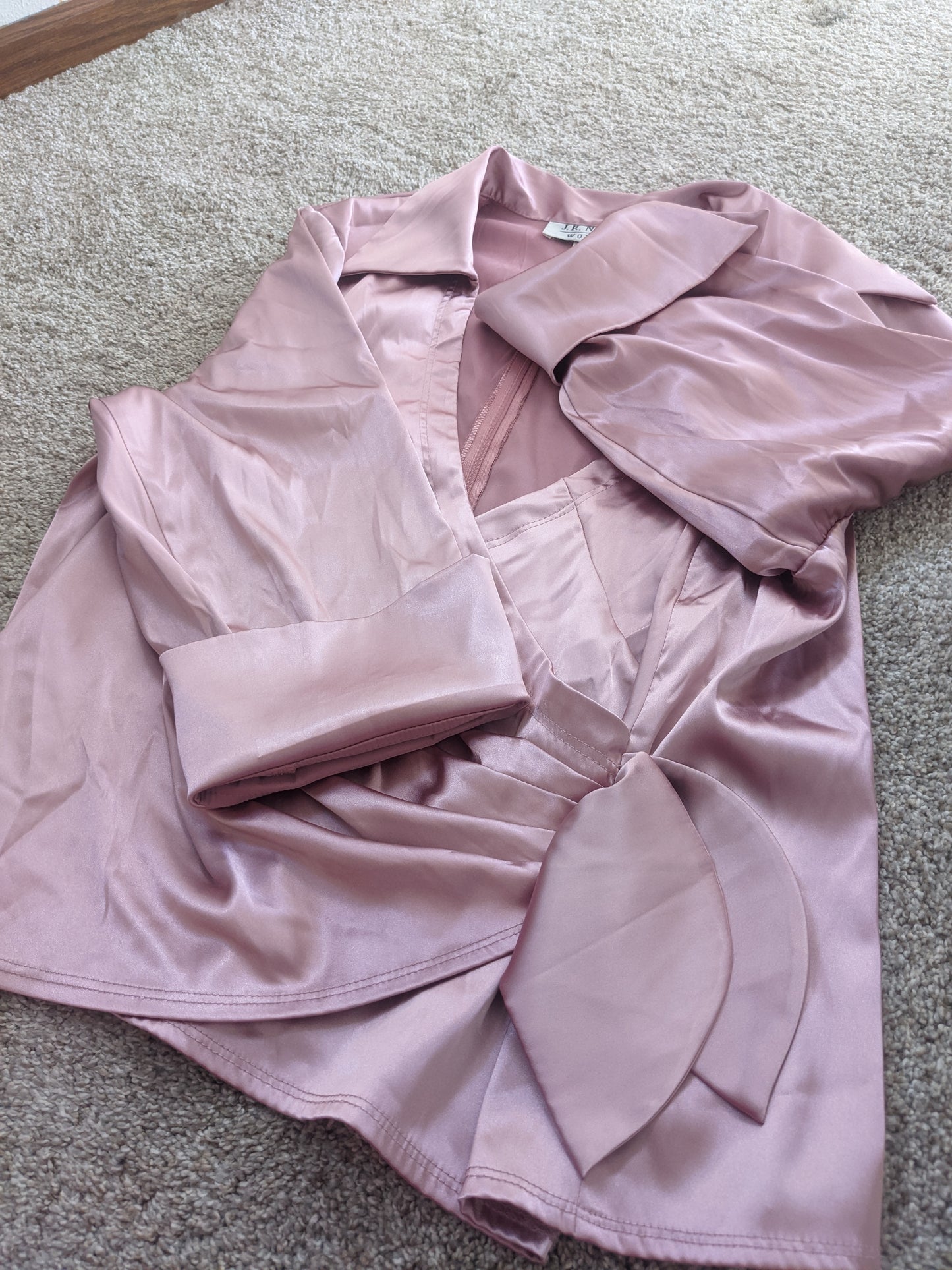 1980s Does 40s Satin-y Wrap Style Top Shirt Rad Bonnie's Vintage