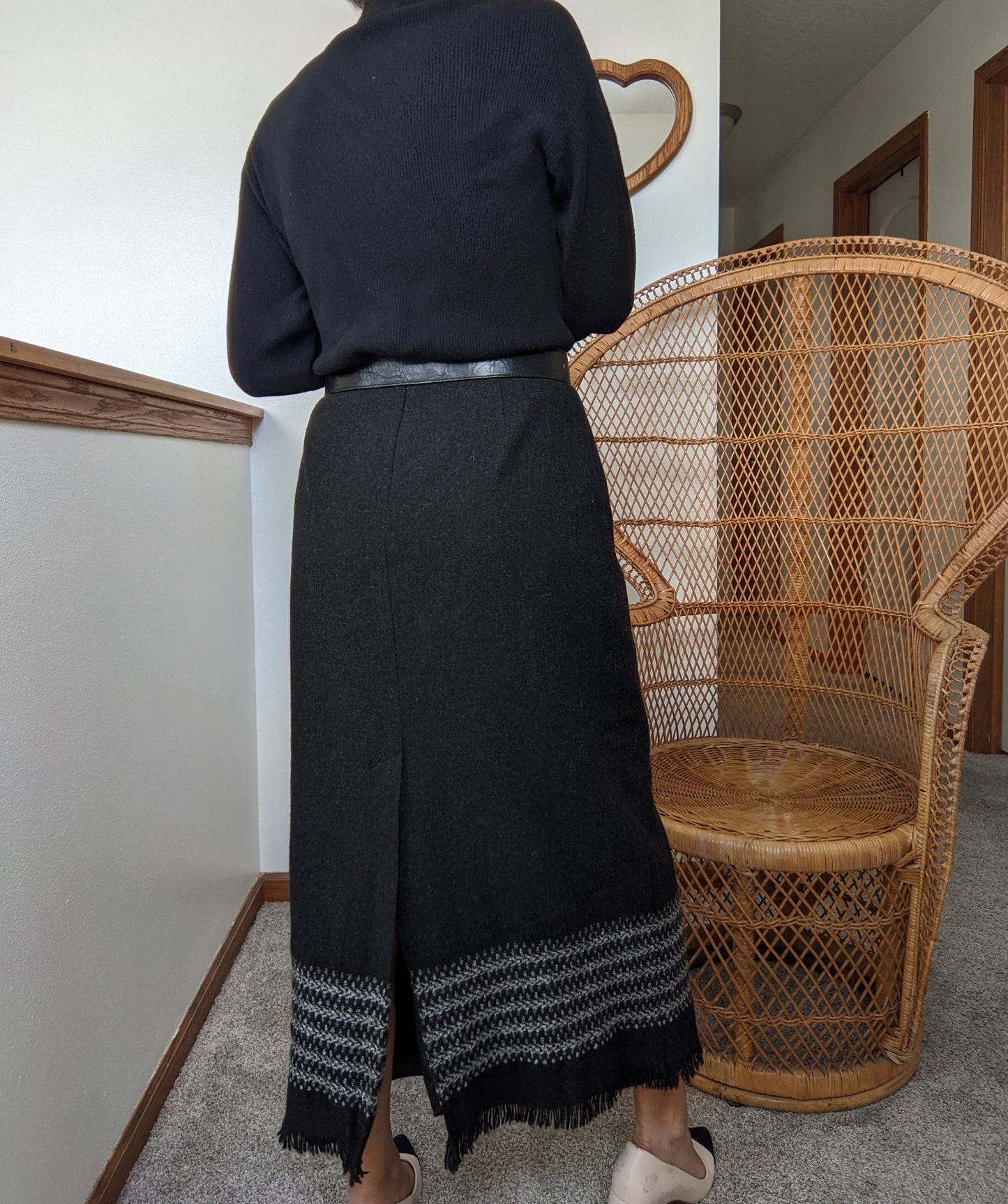 1980s Charcoal Blanket Skirt Skirt Rad Bonnie's Vintage