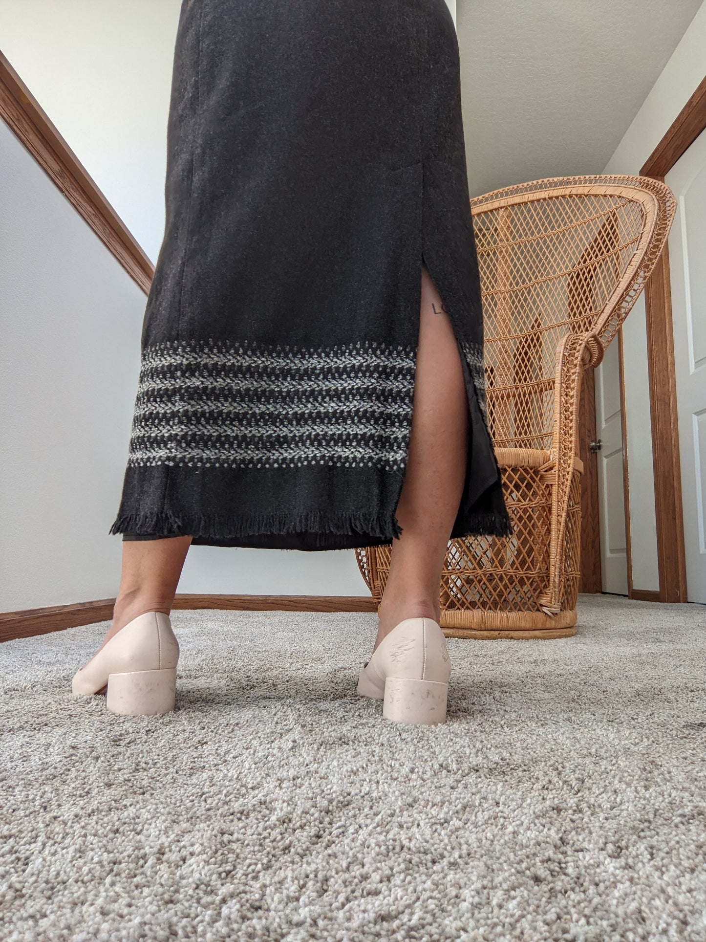 1980s Charcoal Blanket Skirt Skirt Rad Bonnie's Vintage