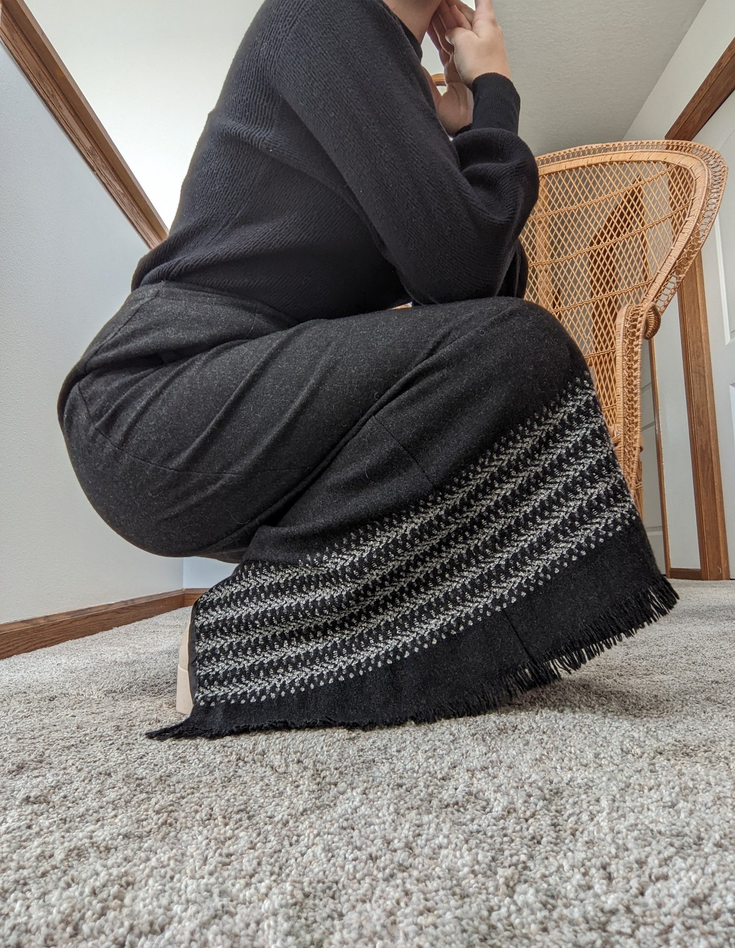 1980s Charcoal Blanket Skirt Skirt Rad Bonnie's Vintage