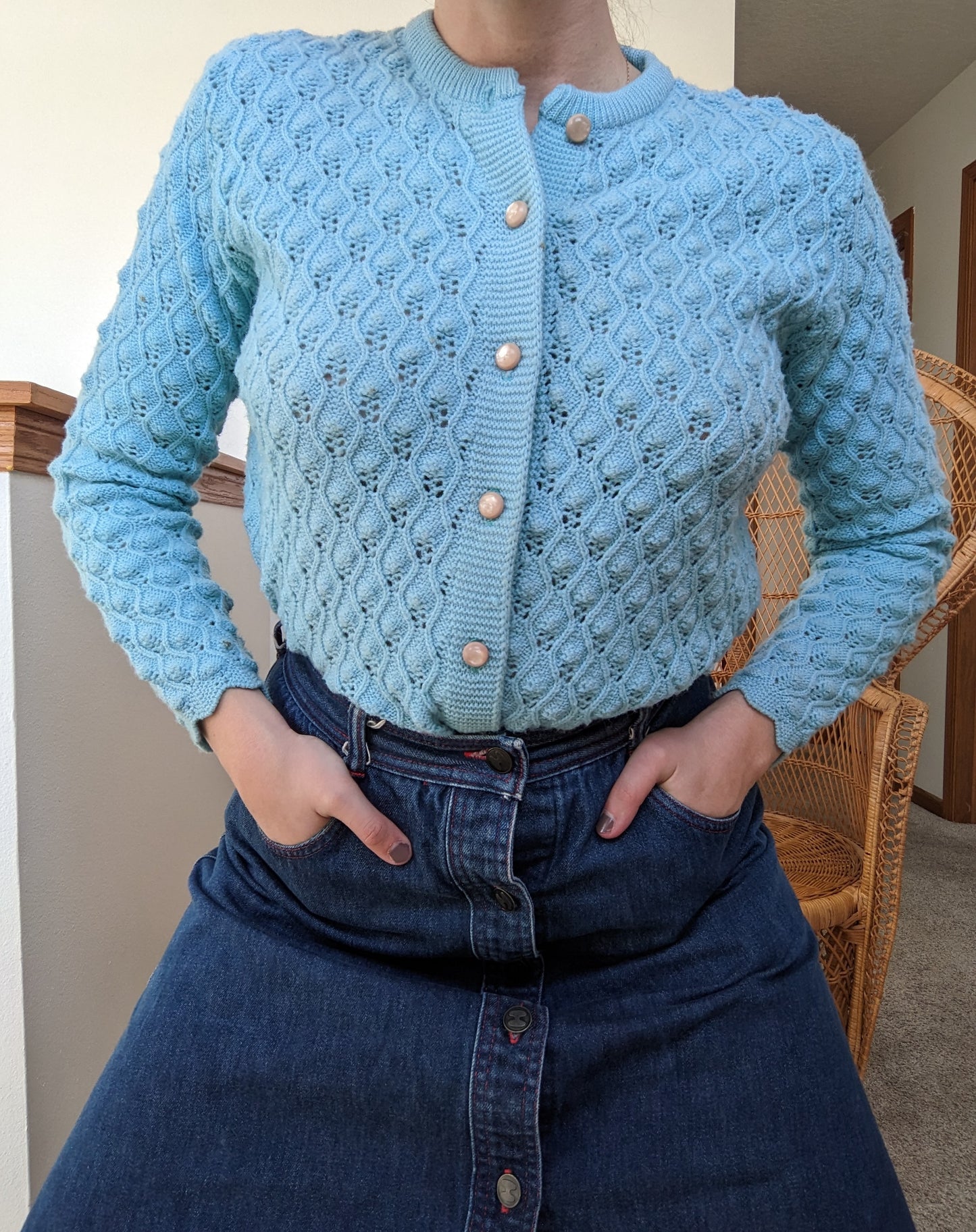 1940s 100% Orlon Acrylic Cardigan Rad Bonnie's Vintage