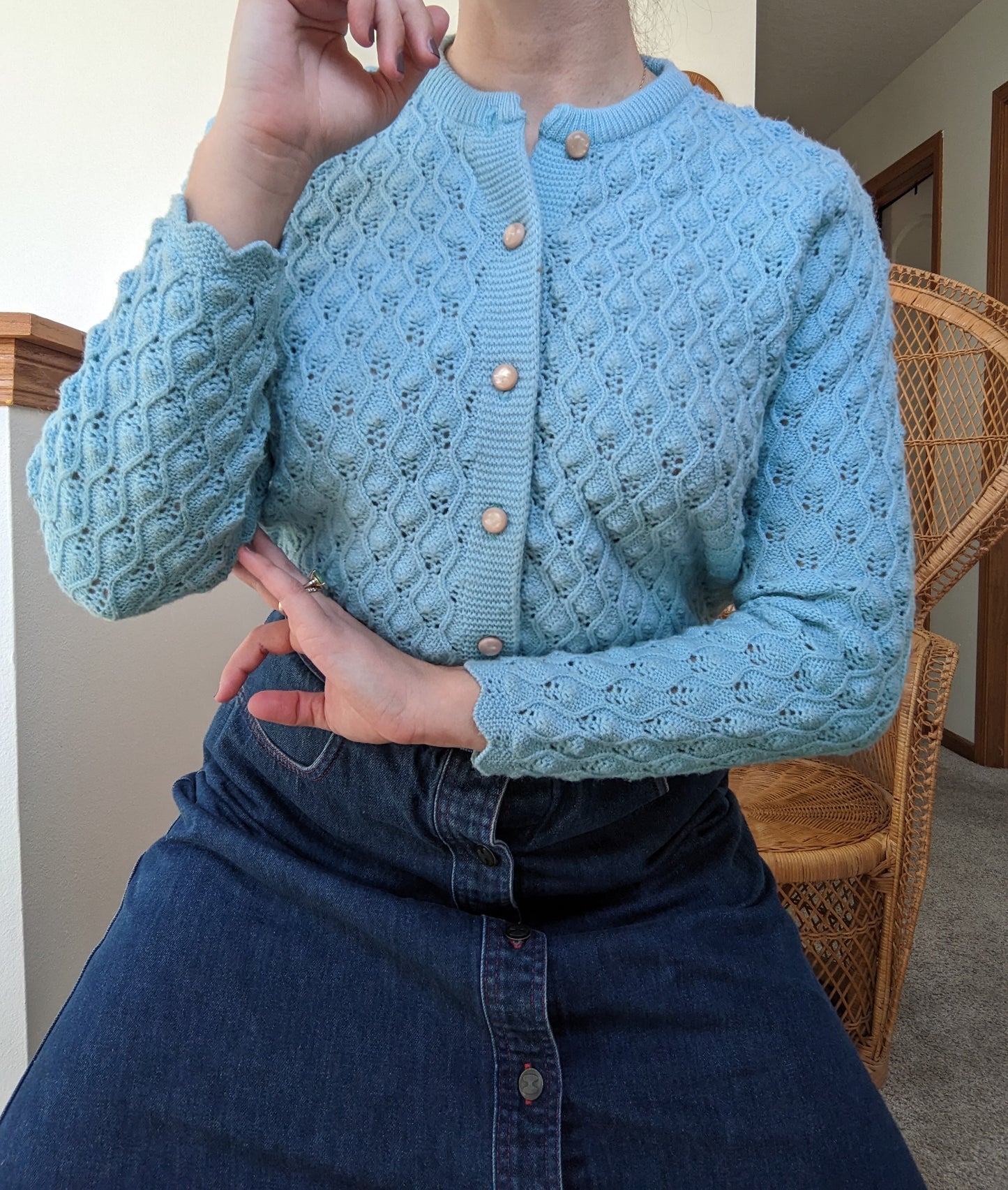 1940s 100% Orlon Acrylic Cardigan Rad Bonnie's Vintage