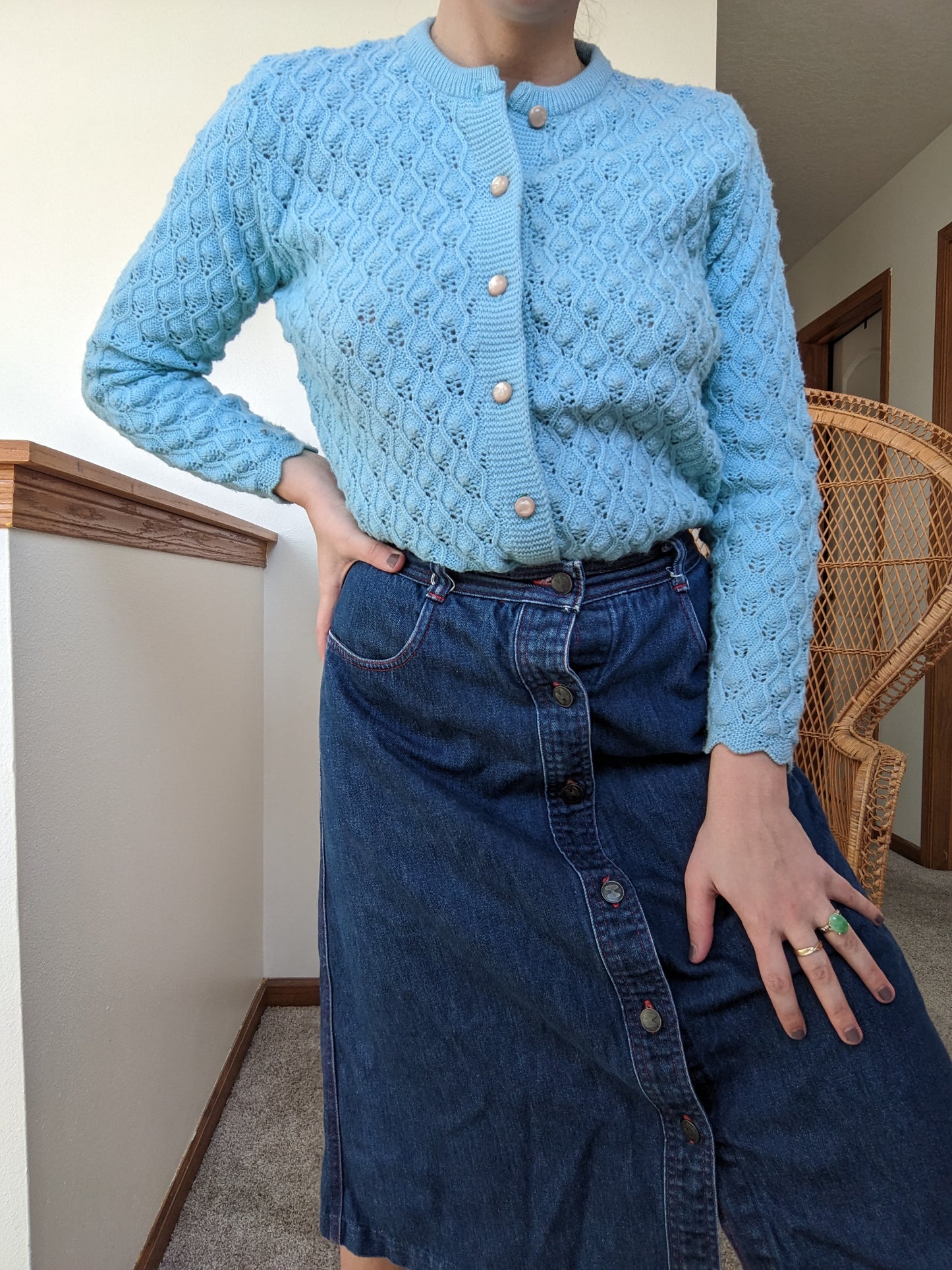 1940s 100% Orlon Acrylic Cardigan Rad Bonnie's Vintage