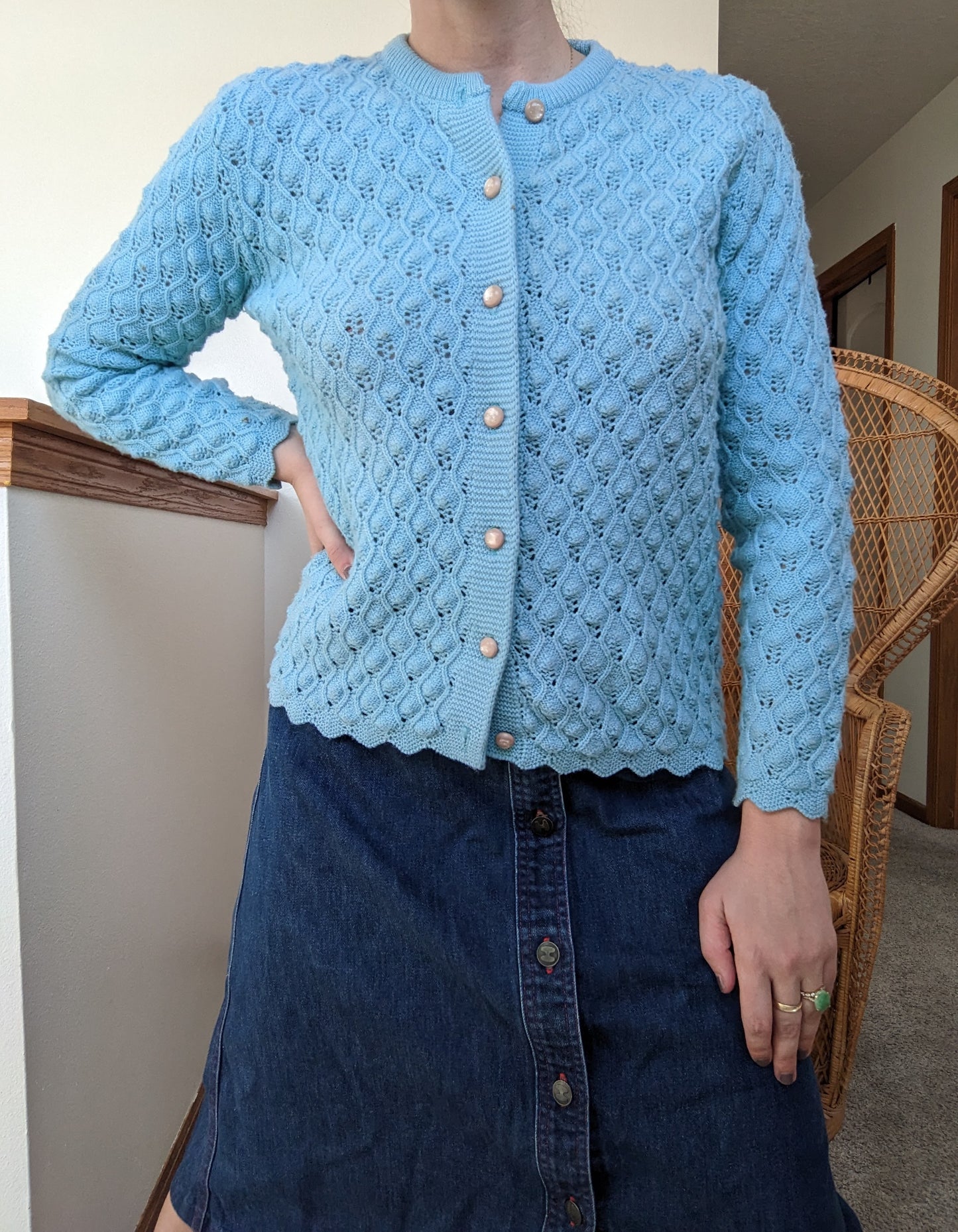 1940s 100% Orlon Acrylic Cardigan Rad Bonnie's Vintage