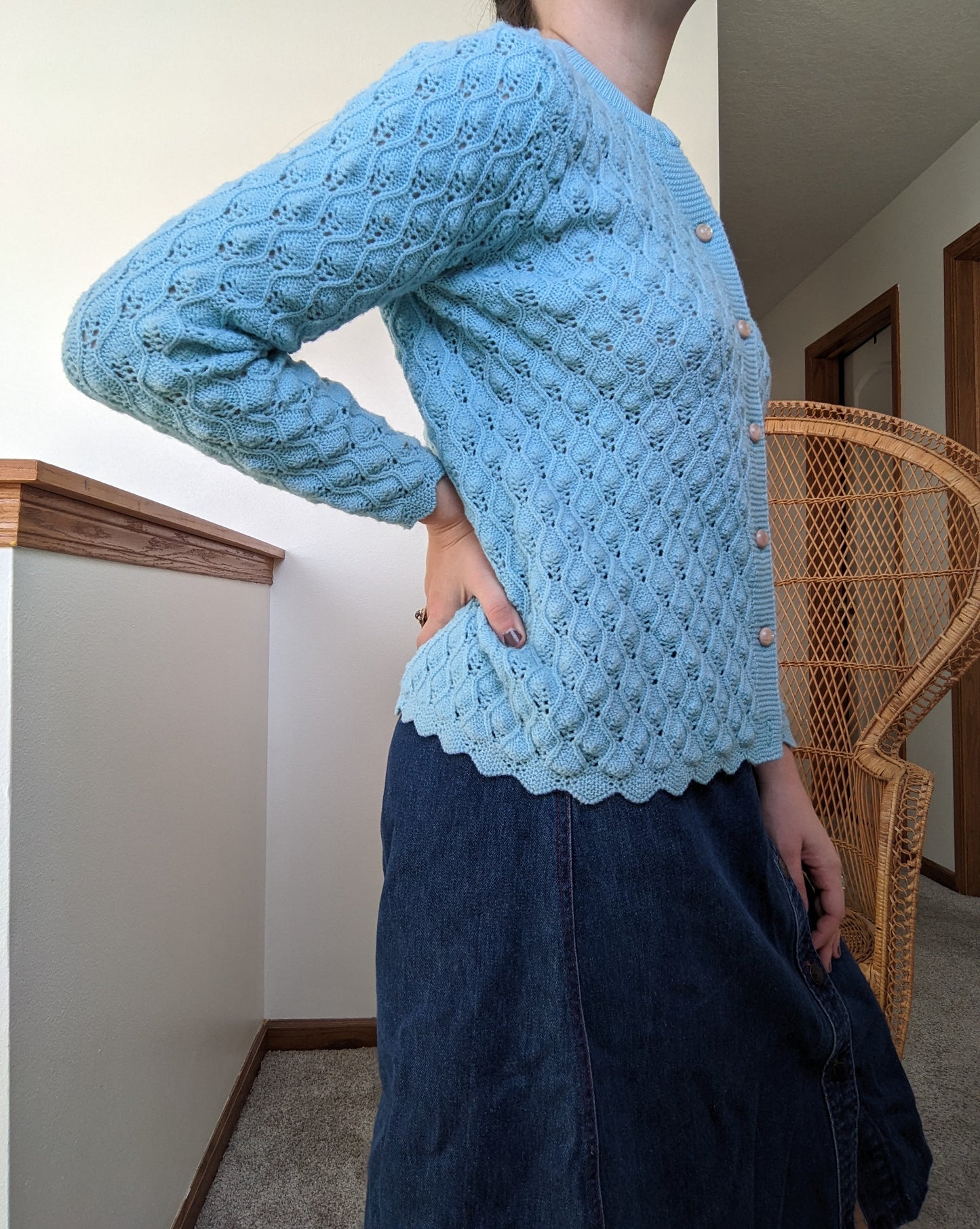 1940s 100% Orlon Acrylic Cardigan Rad Bonnie's Vintage