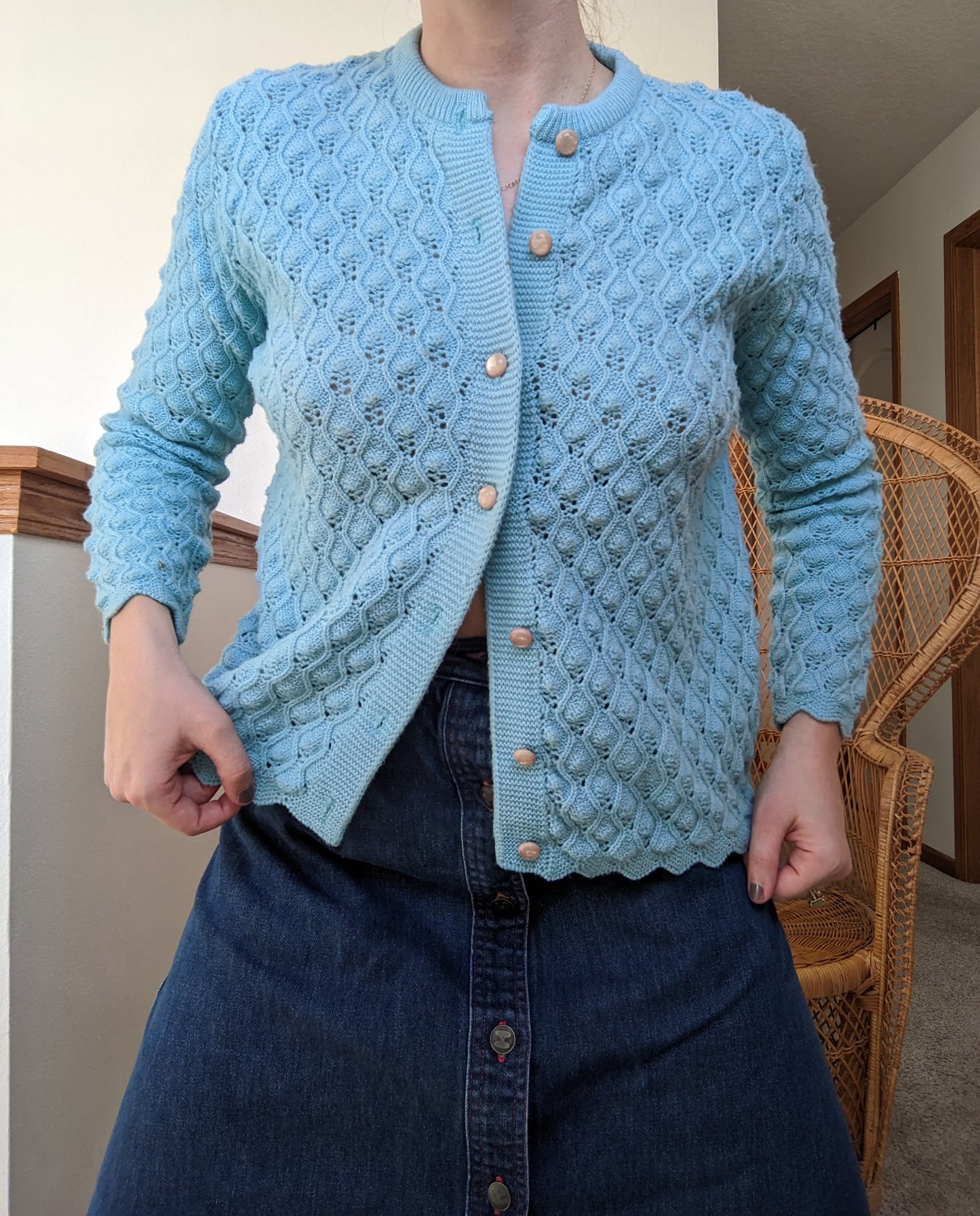 1940s 100% Orlon Acrylic Cardigan Rad Bonnie's Vintage