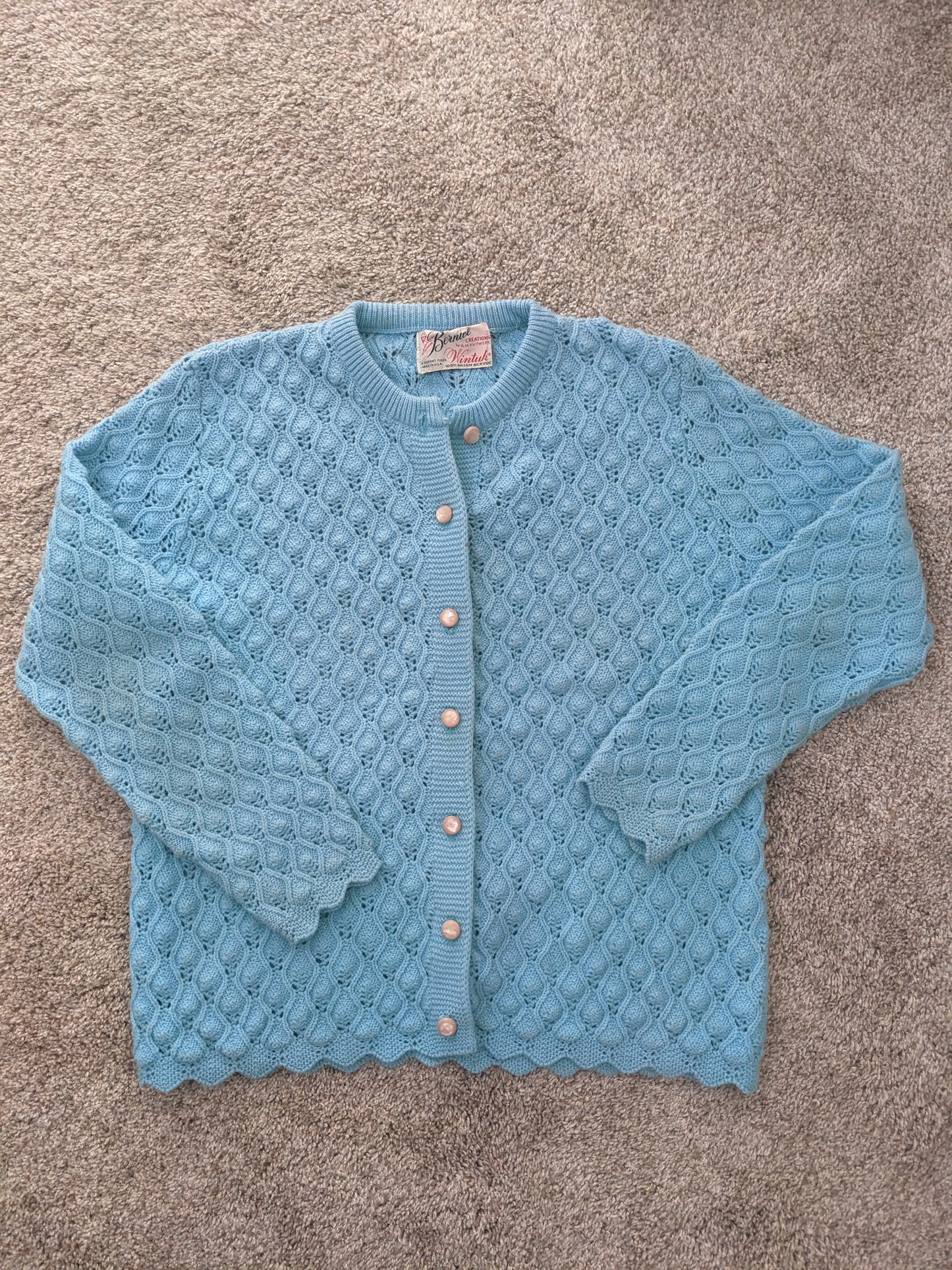1940s 100% Orlon Acrylic Cardigan Rad Bonnie's Vintage