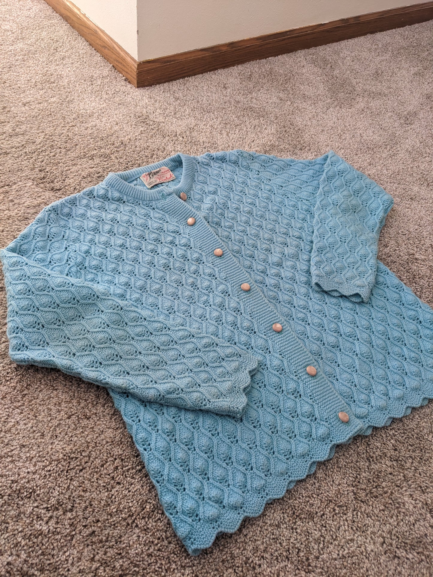 1940s 100% Orlon Acrylic Cardigan Rad Bonnie's Vintage