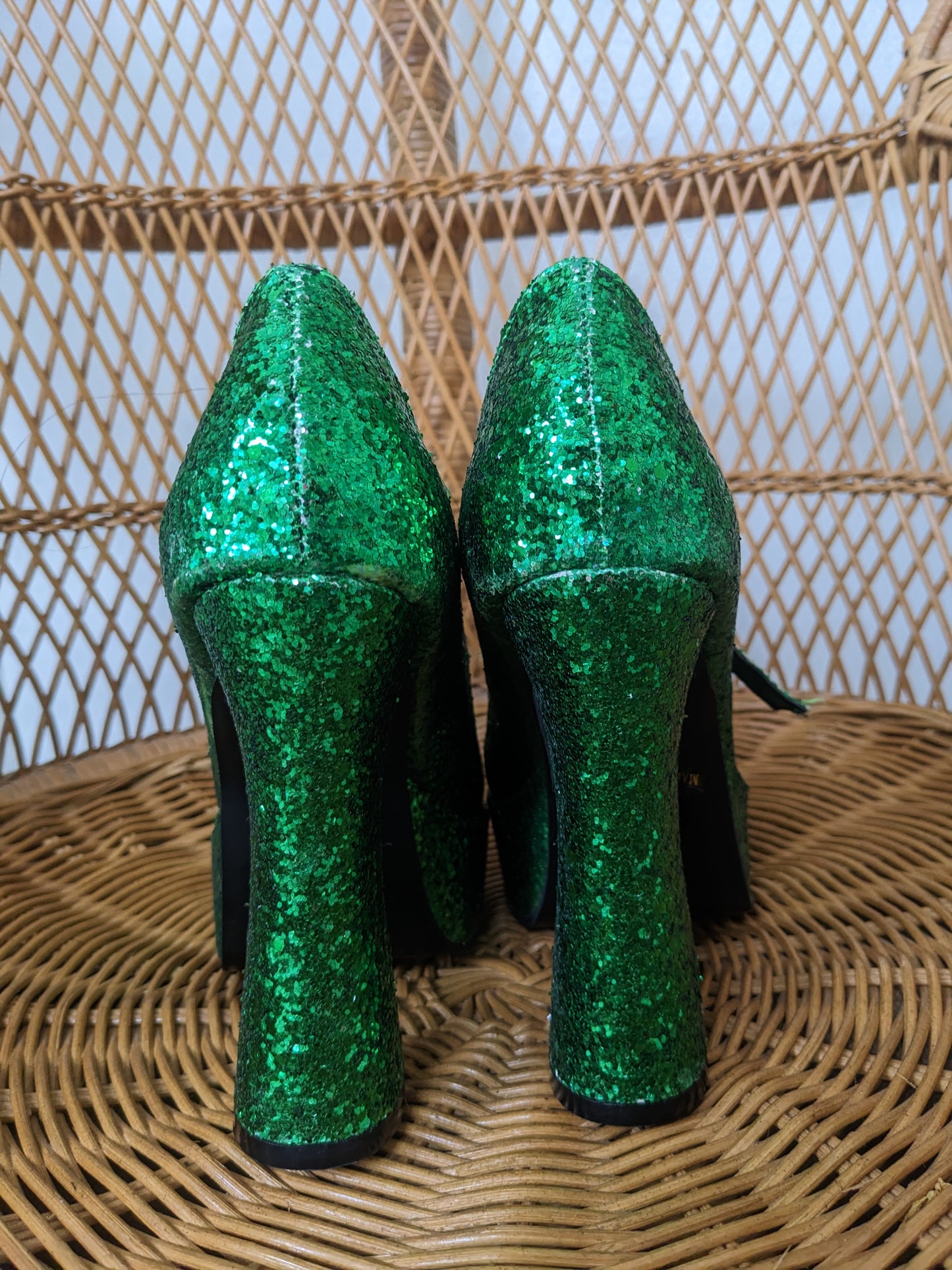 Y2k does 1970s sequin Mary Jane platforms Shoes Rad Bonnie's Vintage