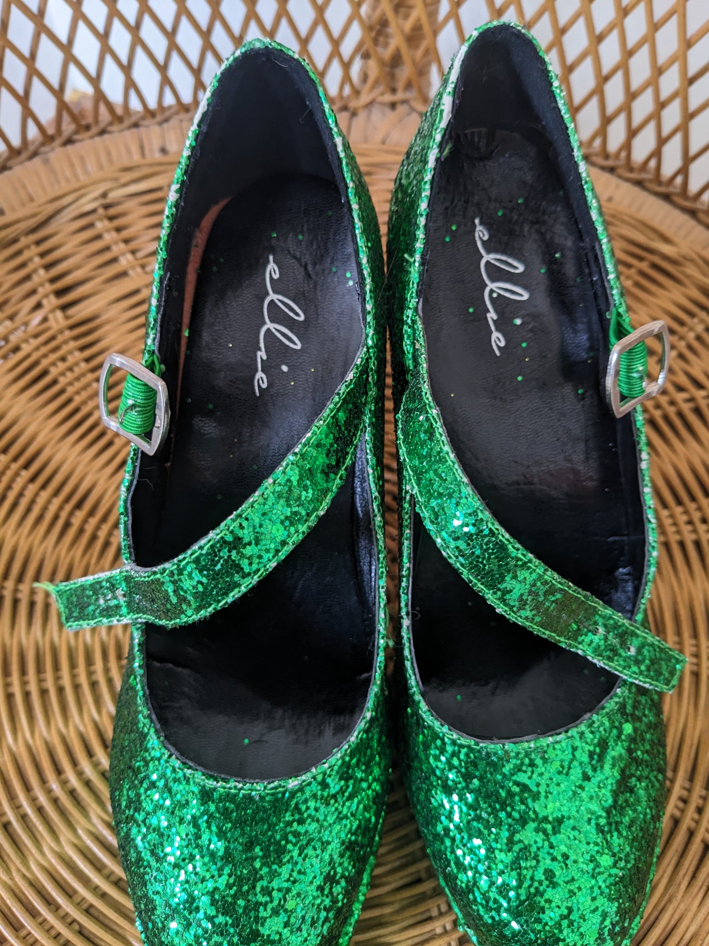 Y2k does 1970s sequin Mary Jane platforms Shoes Rad Bonnie's Vintage