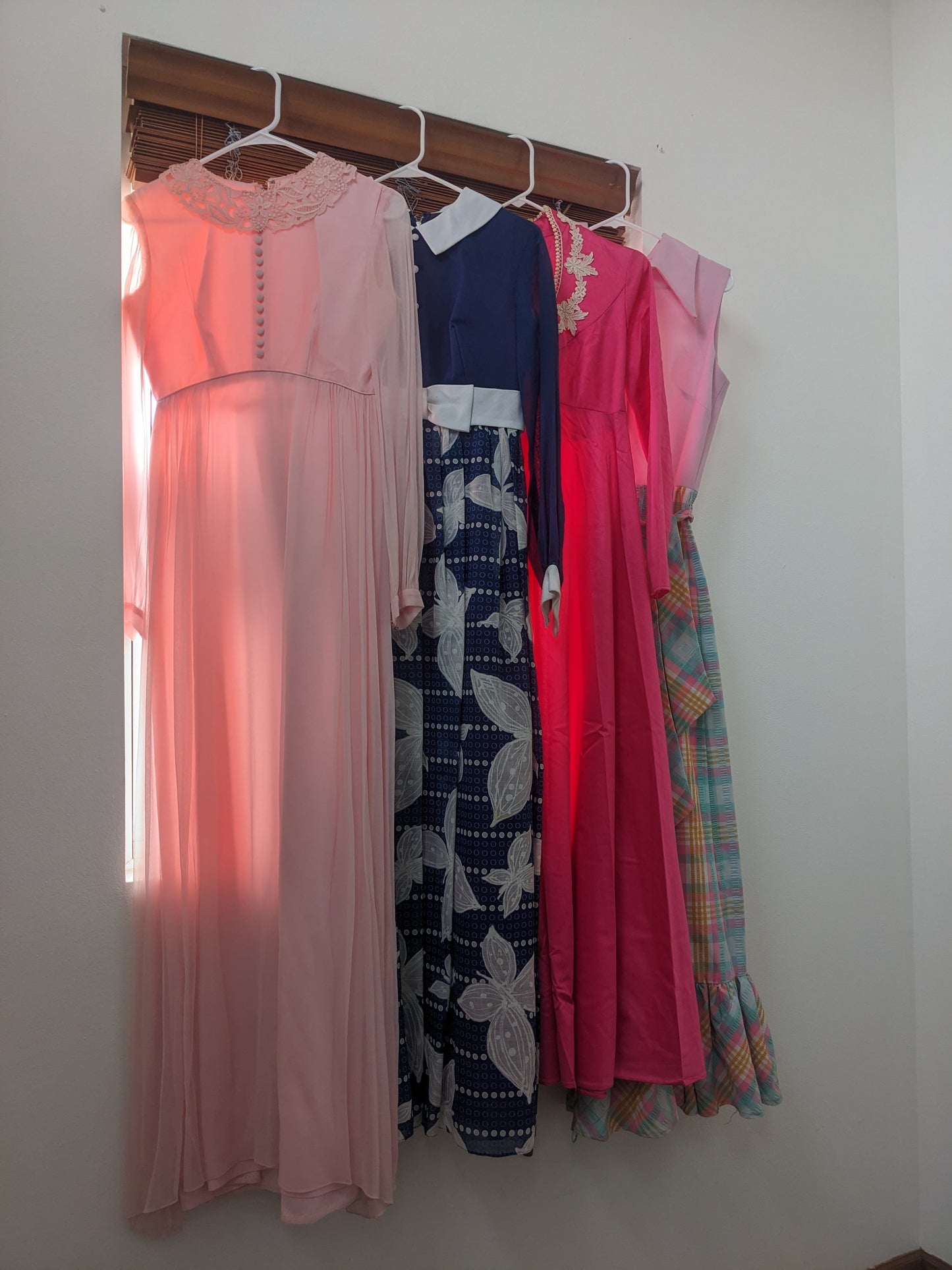 1960s union made baby pink maxi dress Dress Rad Bonnie's Vintage