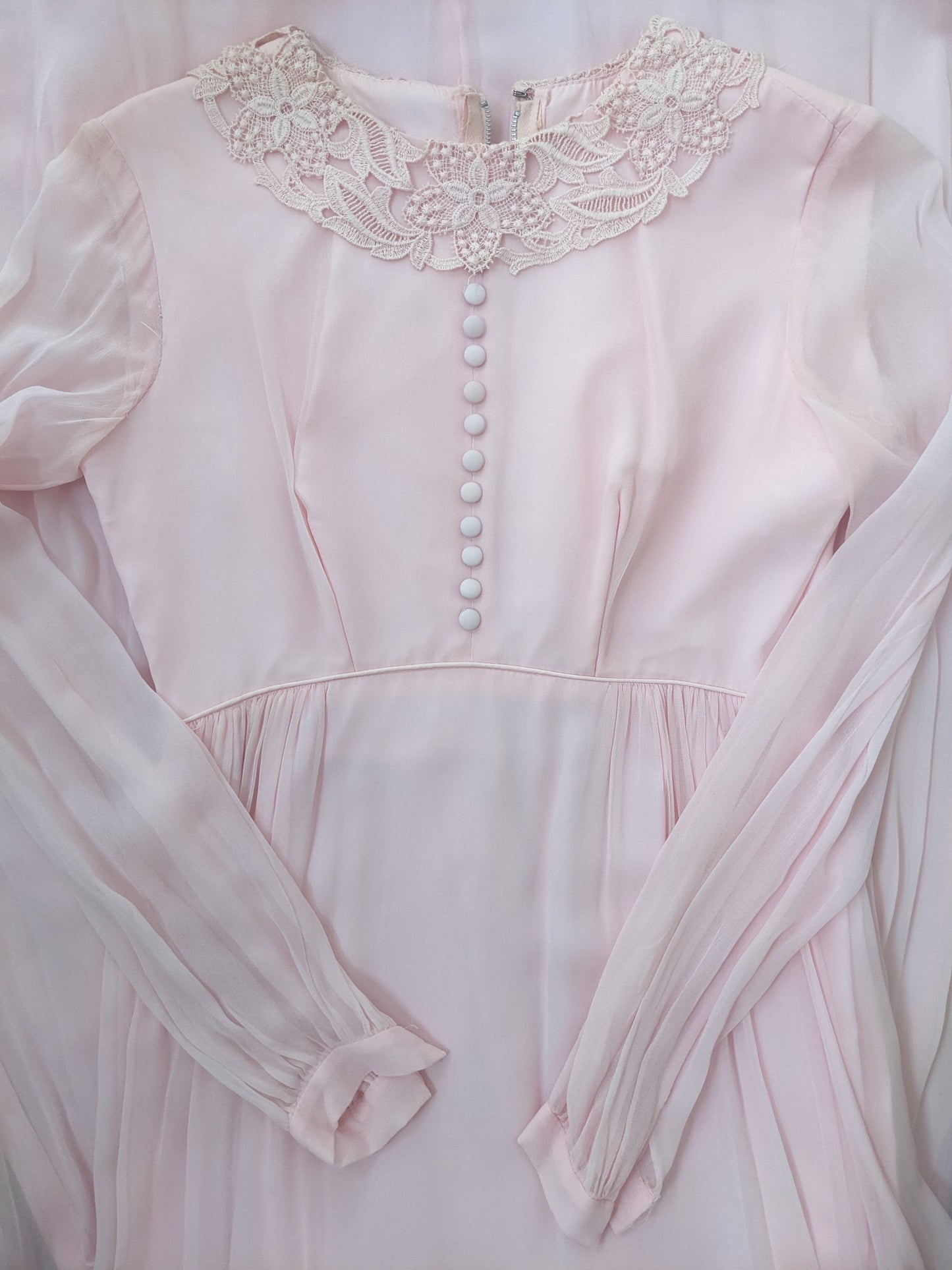 1960s union made baby pink maxi dress Dress Rad Bonnie's Vintage