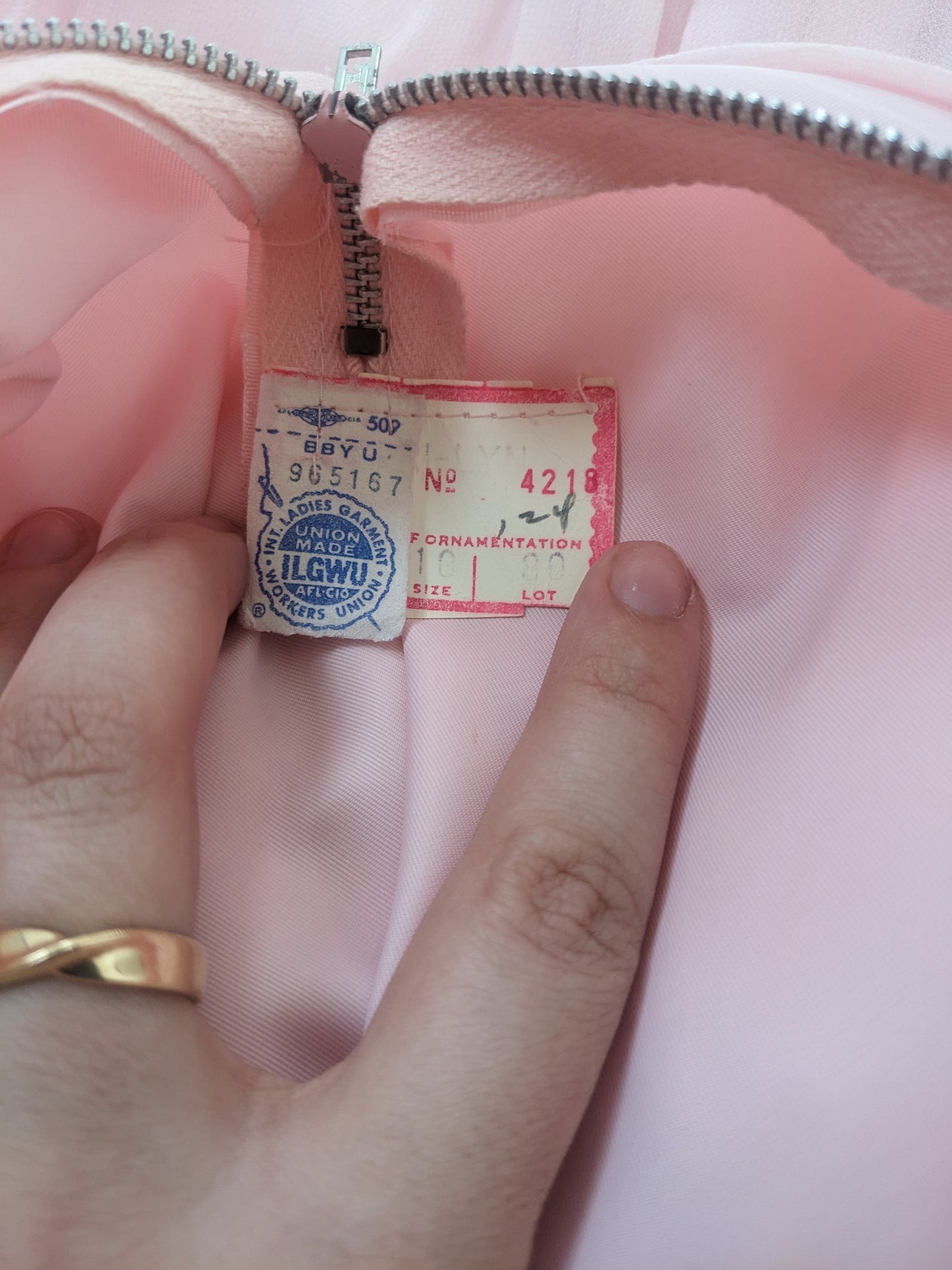 1960s union made baby pink maxi dress Dress Rad Bonnie's Vintage