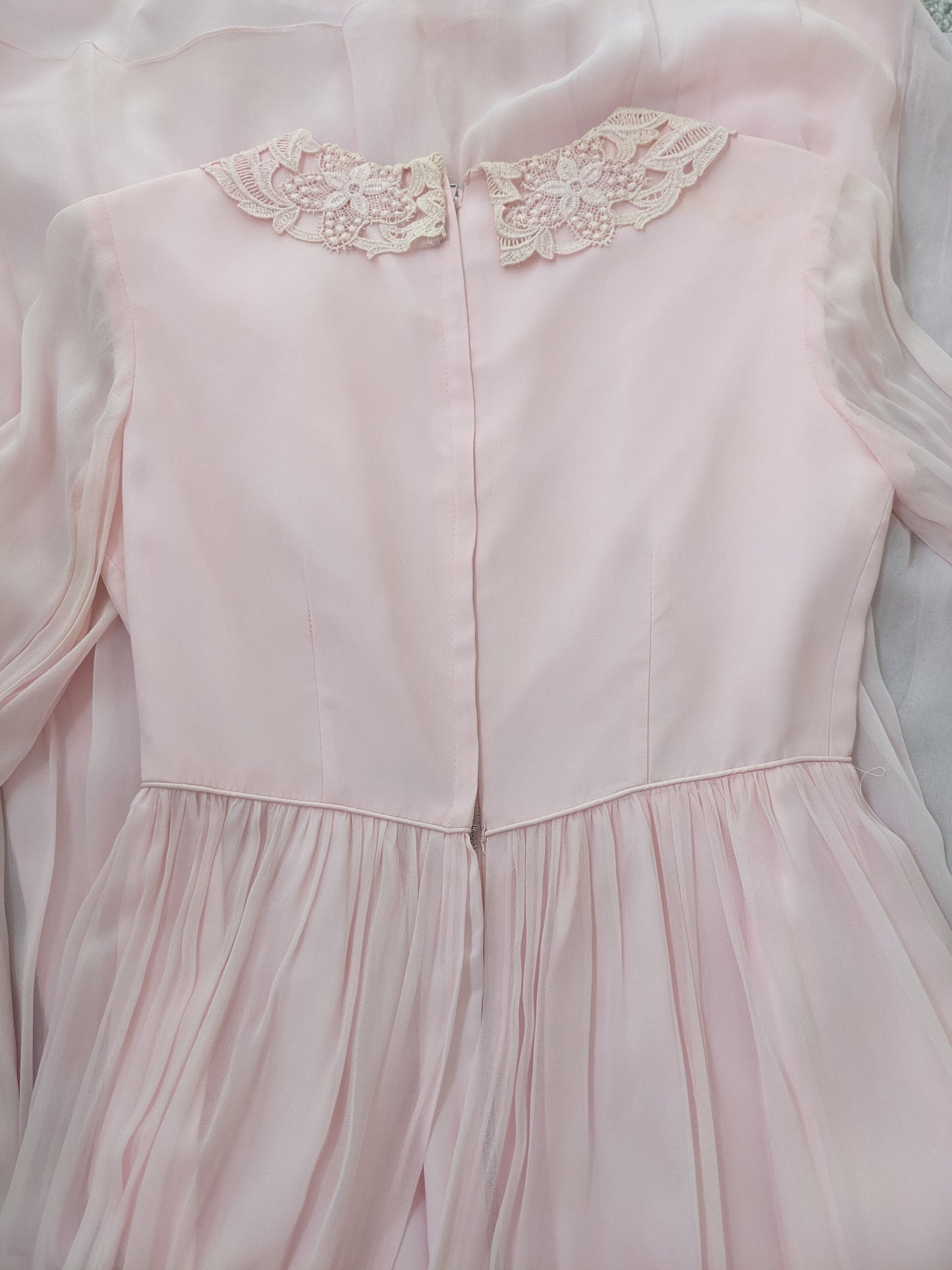 1960s union made baby pink maxi dress Dress Rad Bonnie's Vintage