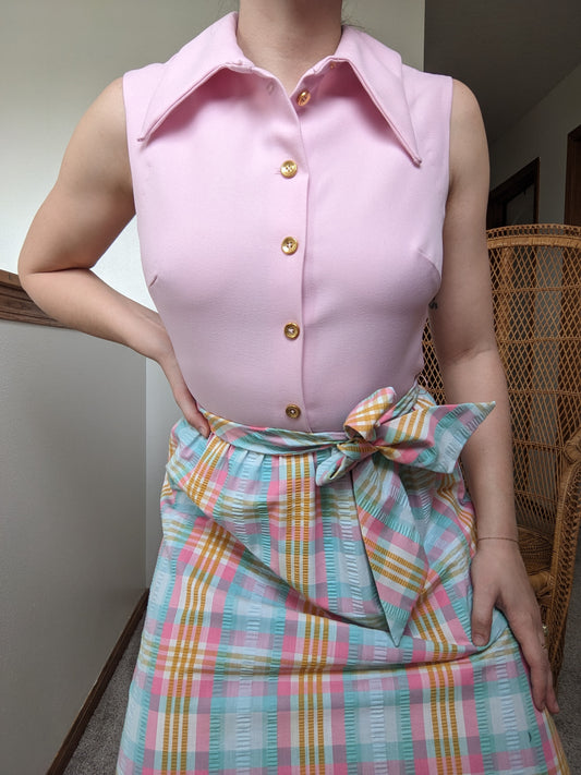 1960s union made plaid maxi Dress Rad Bonnie's Vintage