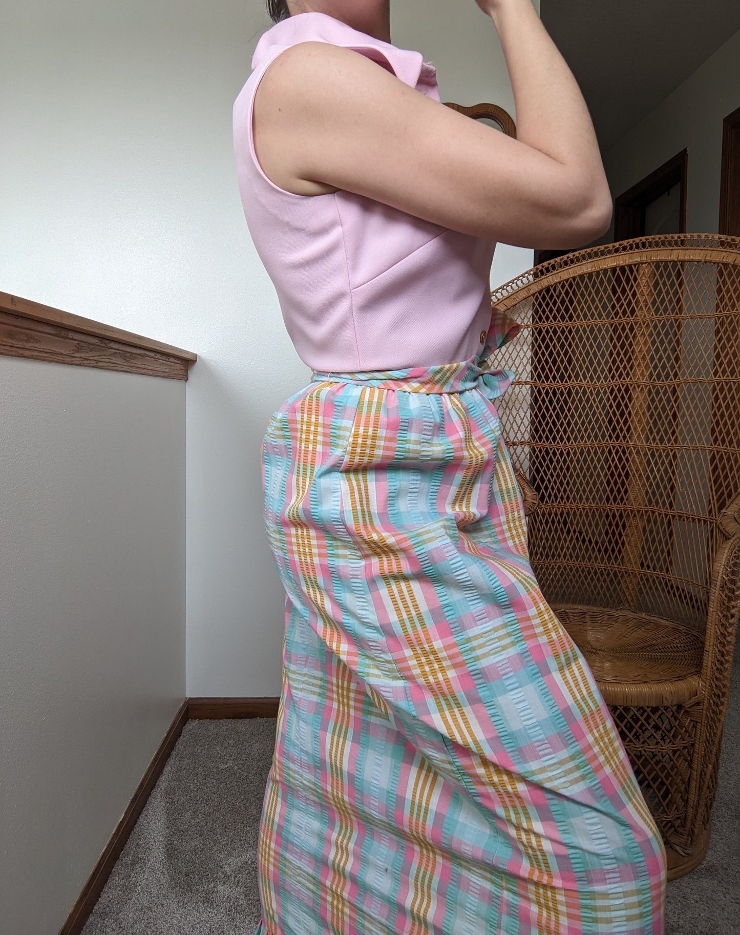 1960s union made plaid maxi Dress Rad Bonnie's Vintage