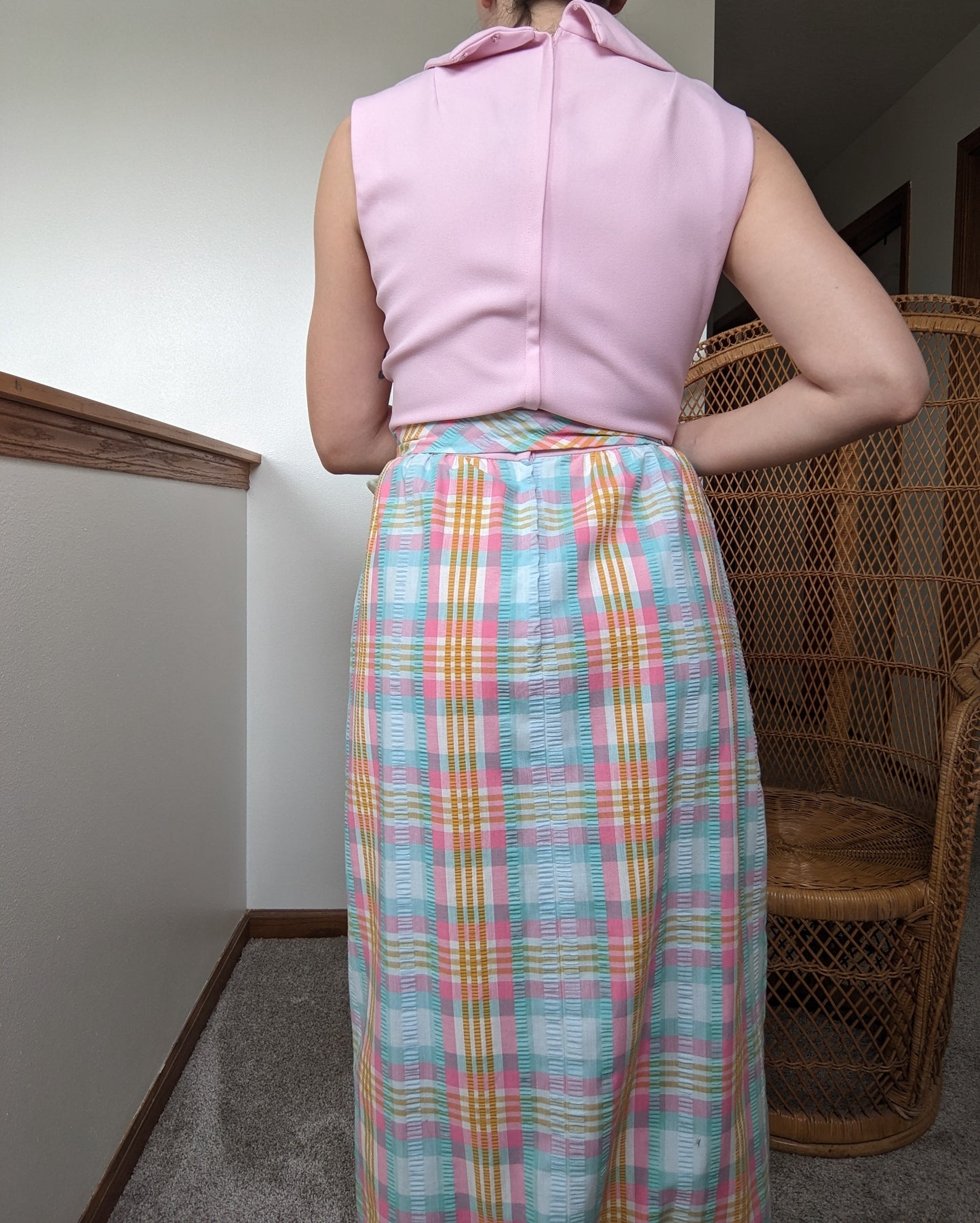 1960s union made plaid maxi Dress Rad Bonnie's Vintage