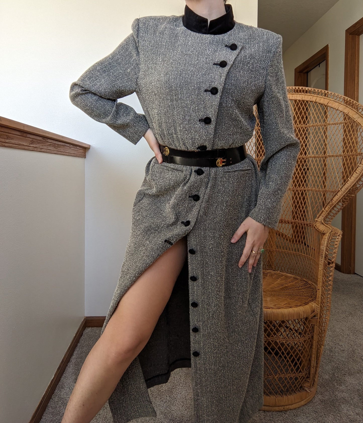 1990s herringbone dress