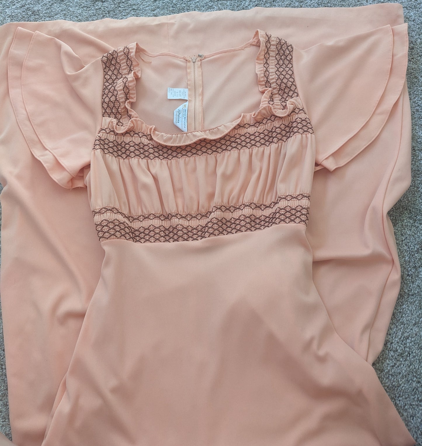1970s creamsicle peasant maxi dress Dress Rad Bonnie's Vintage