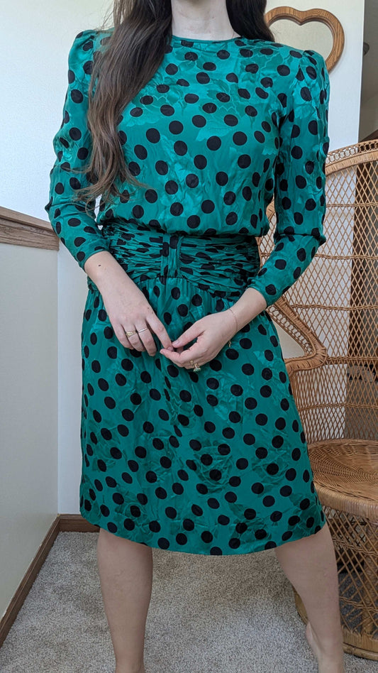 1980s silk dress Dress Rad Bonnie's Vintage