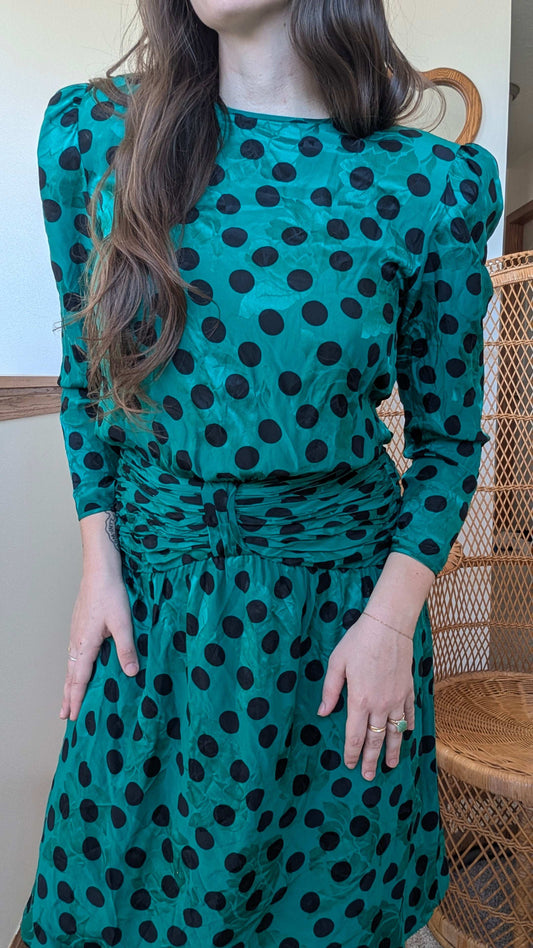1980s silk dress Dress Rad Bonnie's Vintage