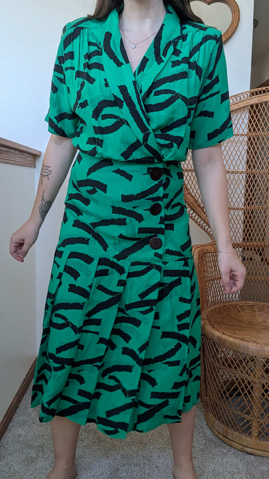 1980s graphic print dress Dress Rad Bonnie's Vintage