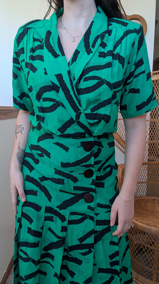 1980s graphic print dress Dress Rad Bonnie's Vintage