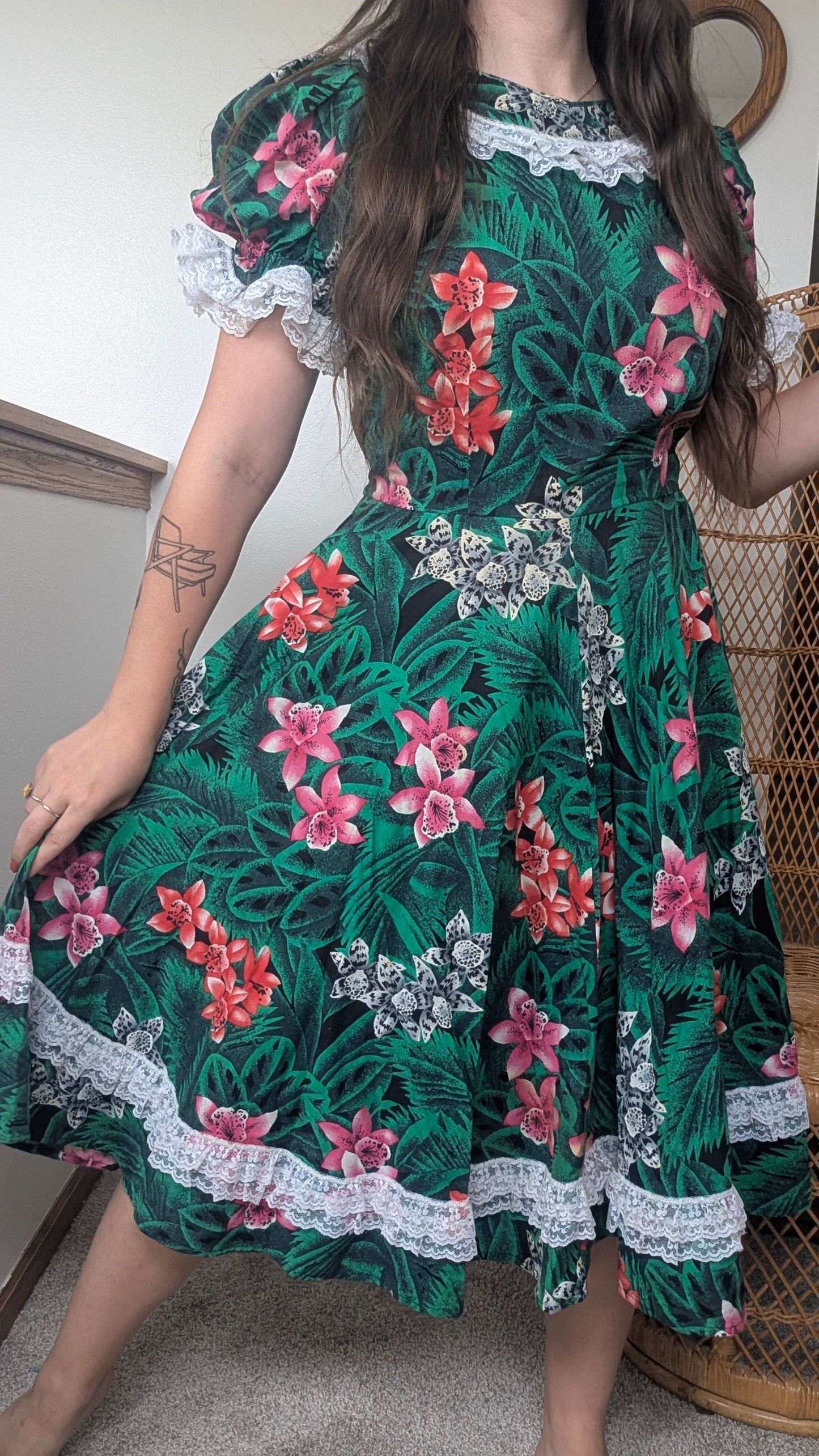 1980s tropical dress Dress Rad Bonnie's Vintage