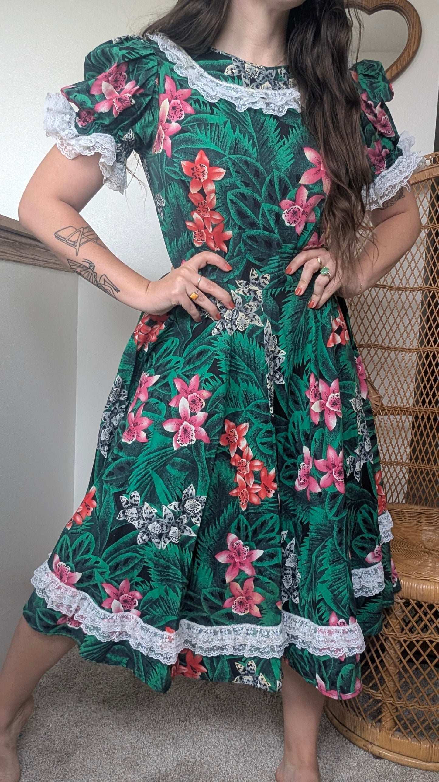 1980s tropical dress Dress Rad Bonnie's Vintage