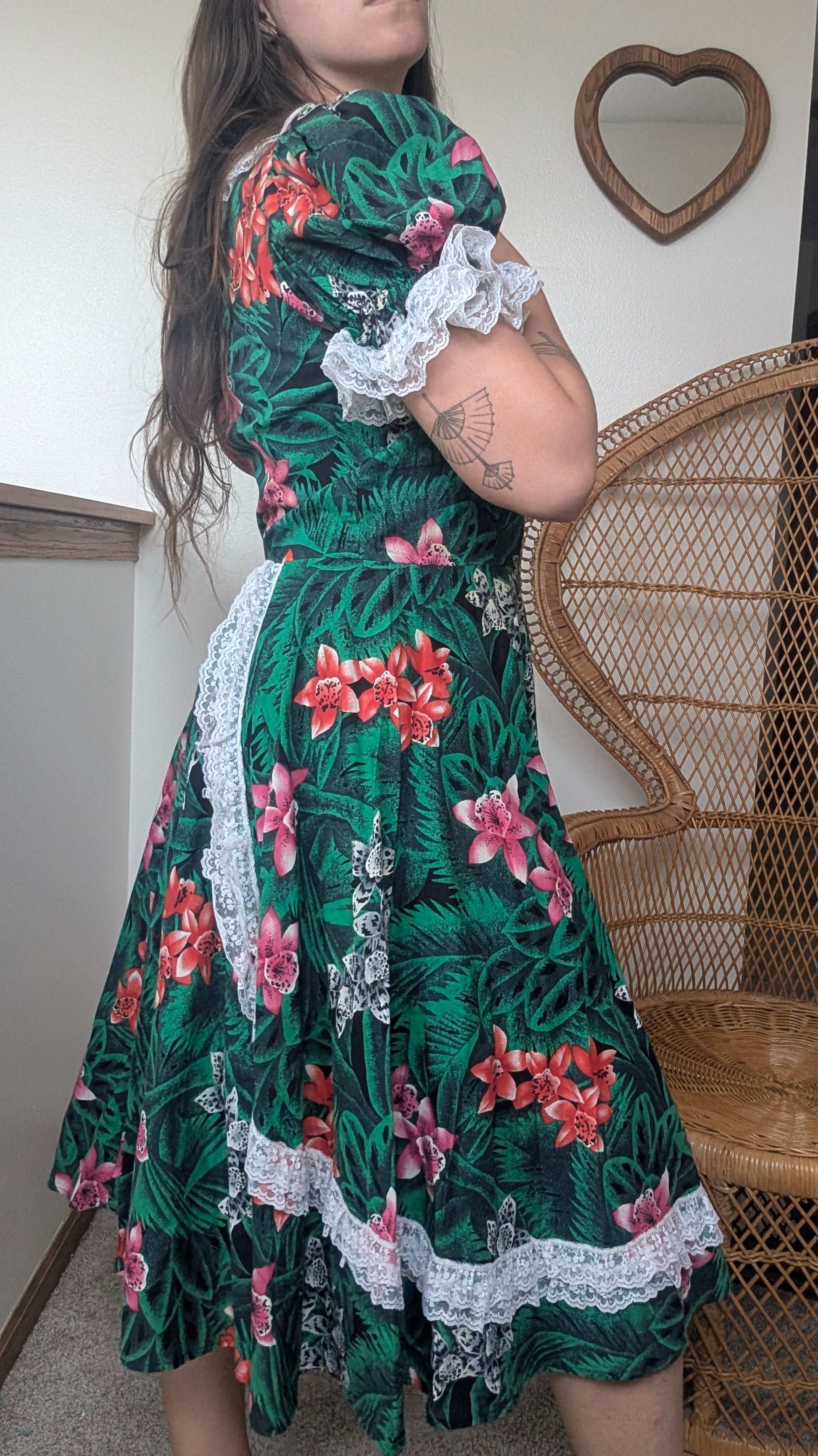 1980s tropical dress Dress Rad Bonnie's Vintage