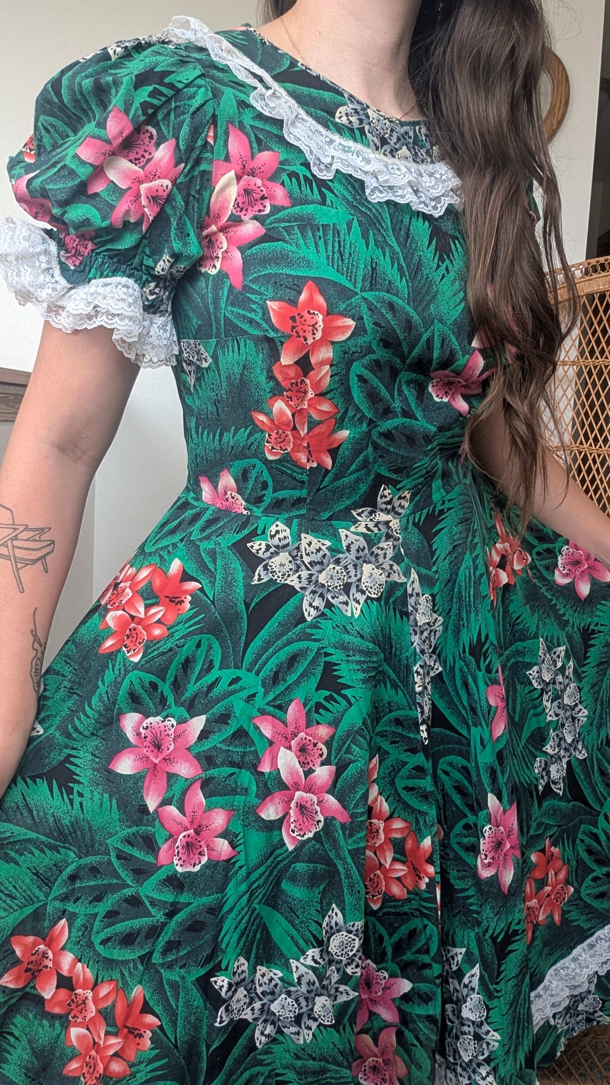 1980s tropical dress Dress Rad Bonnie's Vintage