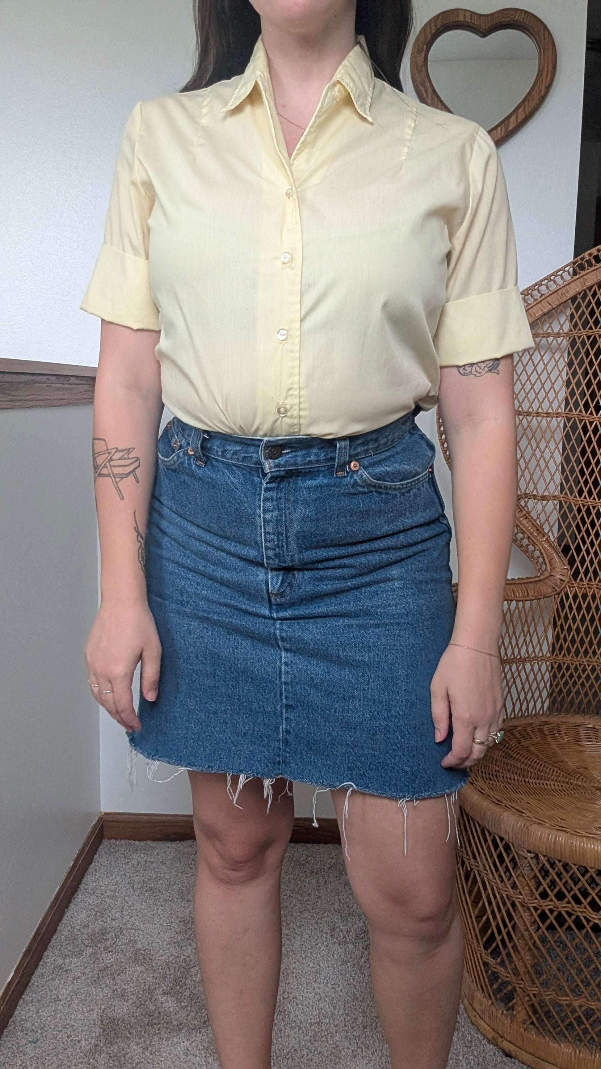 1950s yellow button up Top Rad Bonnie's Vintage