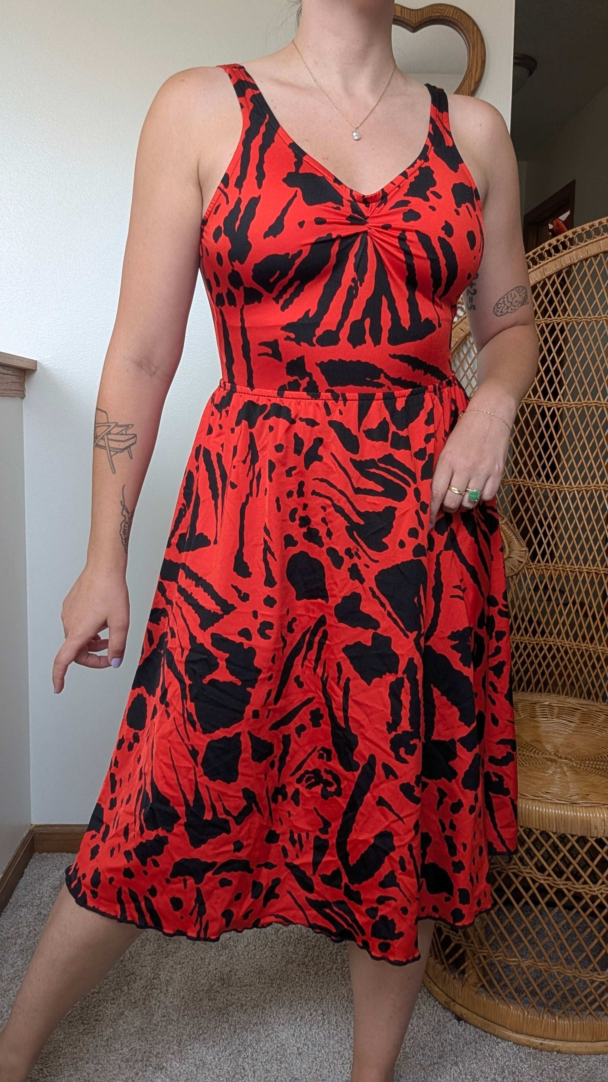 1990s red swim set Swim Rad Bonnie's Vintage