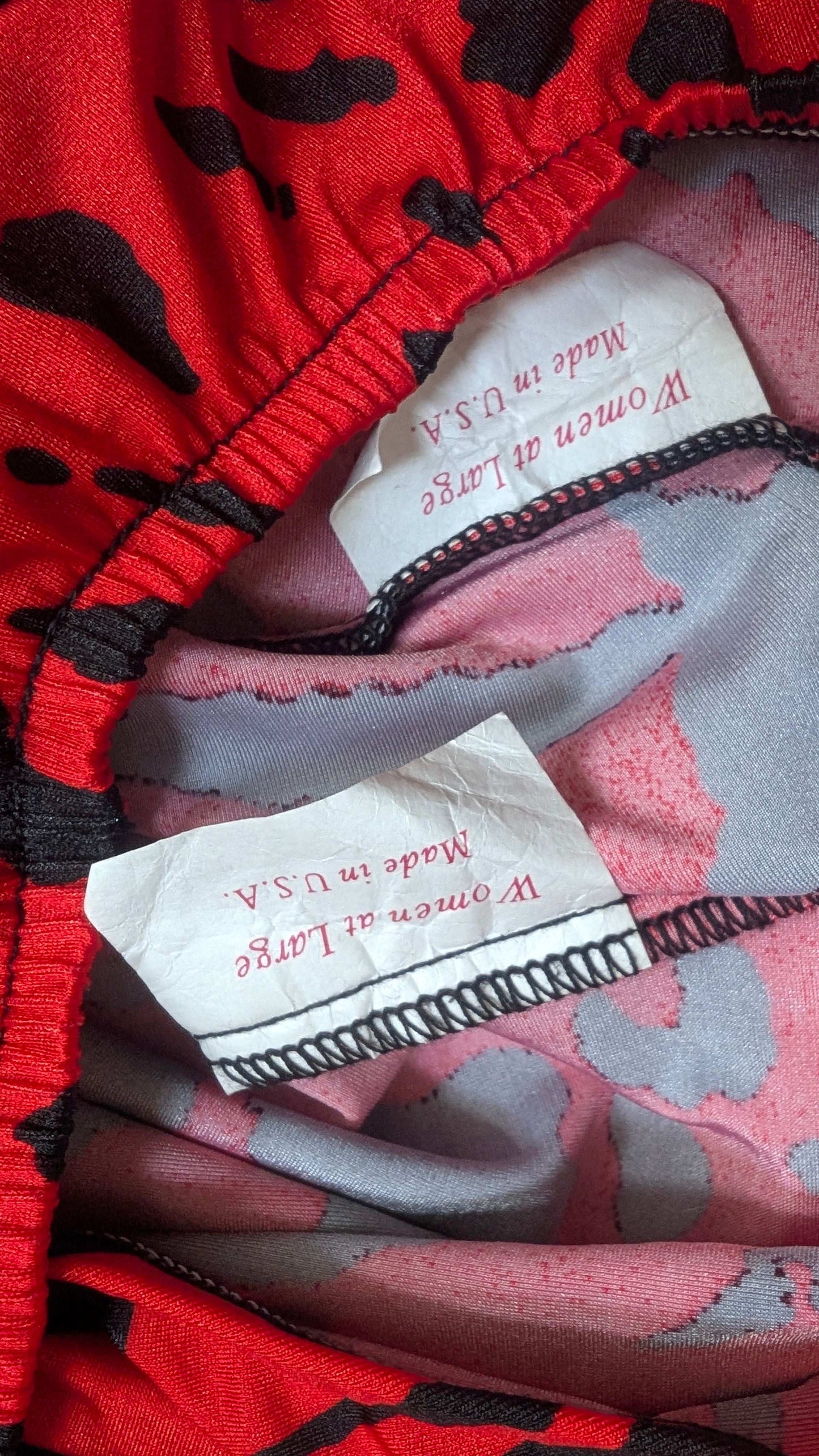 1990s red swim set Swim Rad Bonnie's Vintage