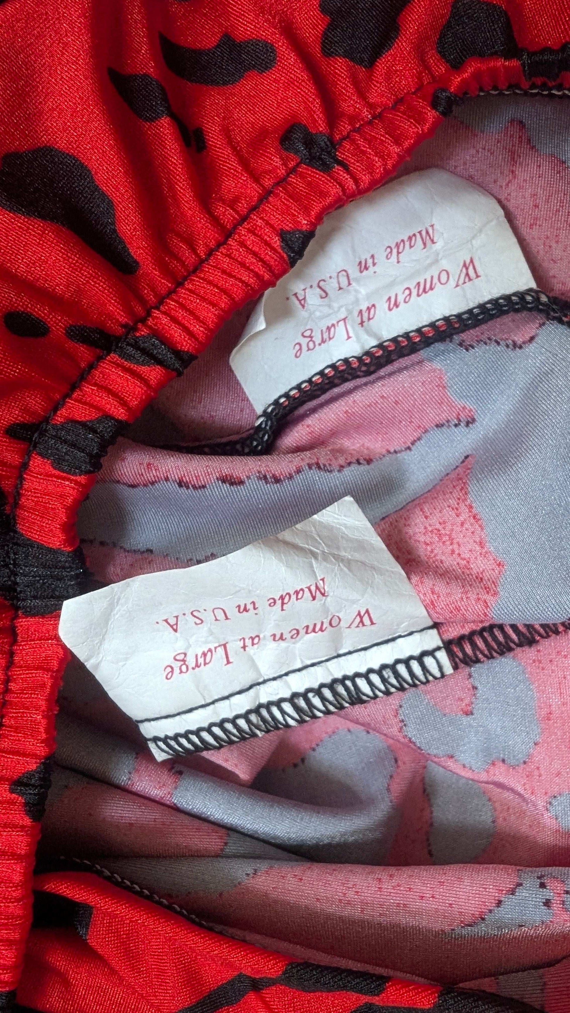 1990s red swim set Swim Rad Bonnie's Vintage