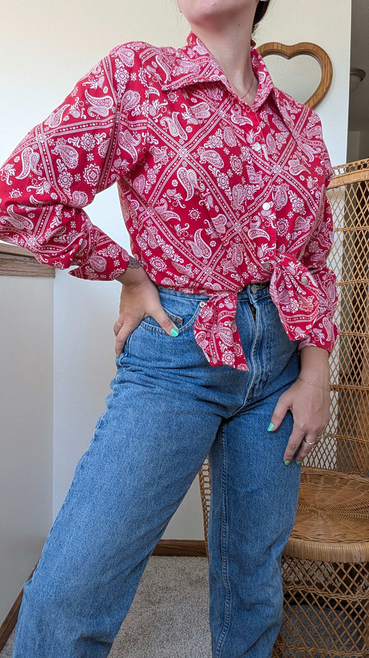 1960s bandana top Top Rad Bonnie's Vintage