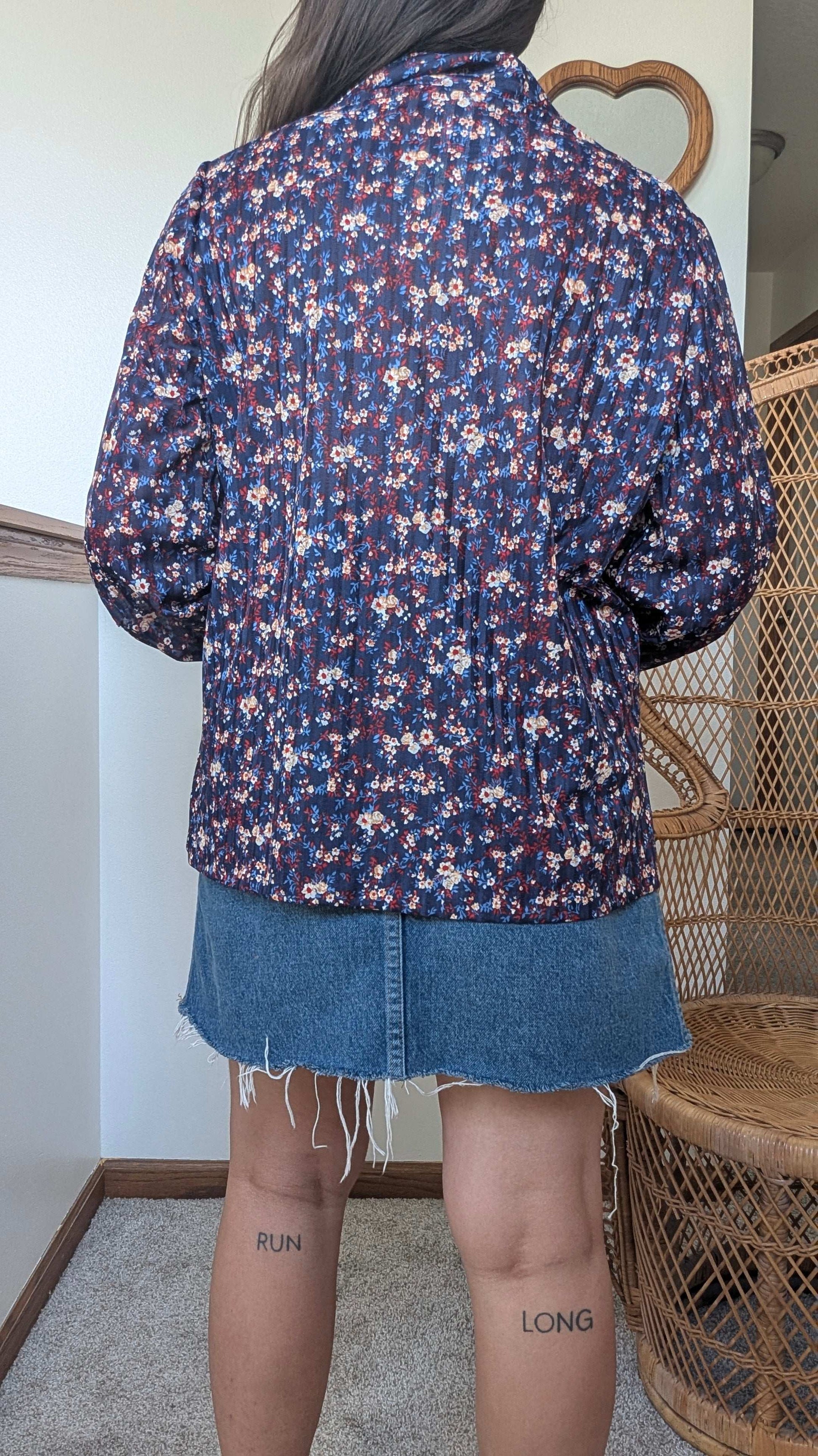 1970s floral button down Top Rad Bonnie's Vintage