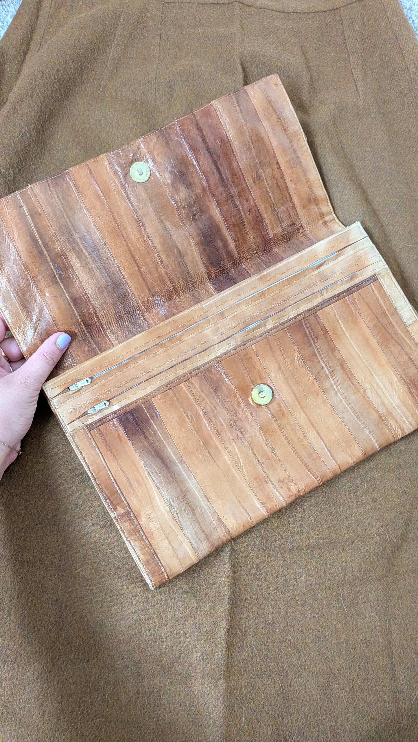 1980s leather clutch Purse Rad Bonnie's Vintage