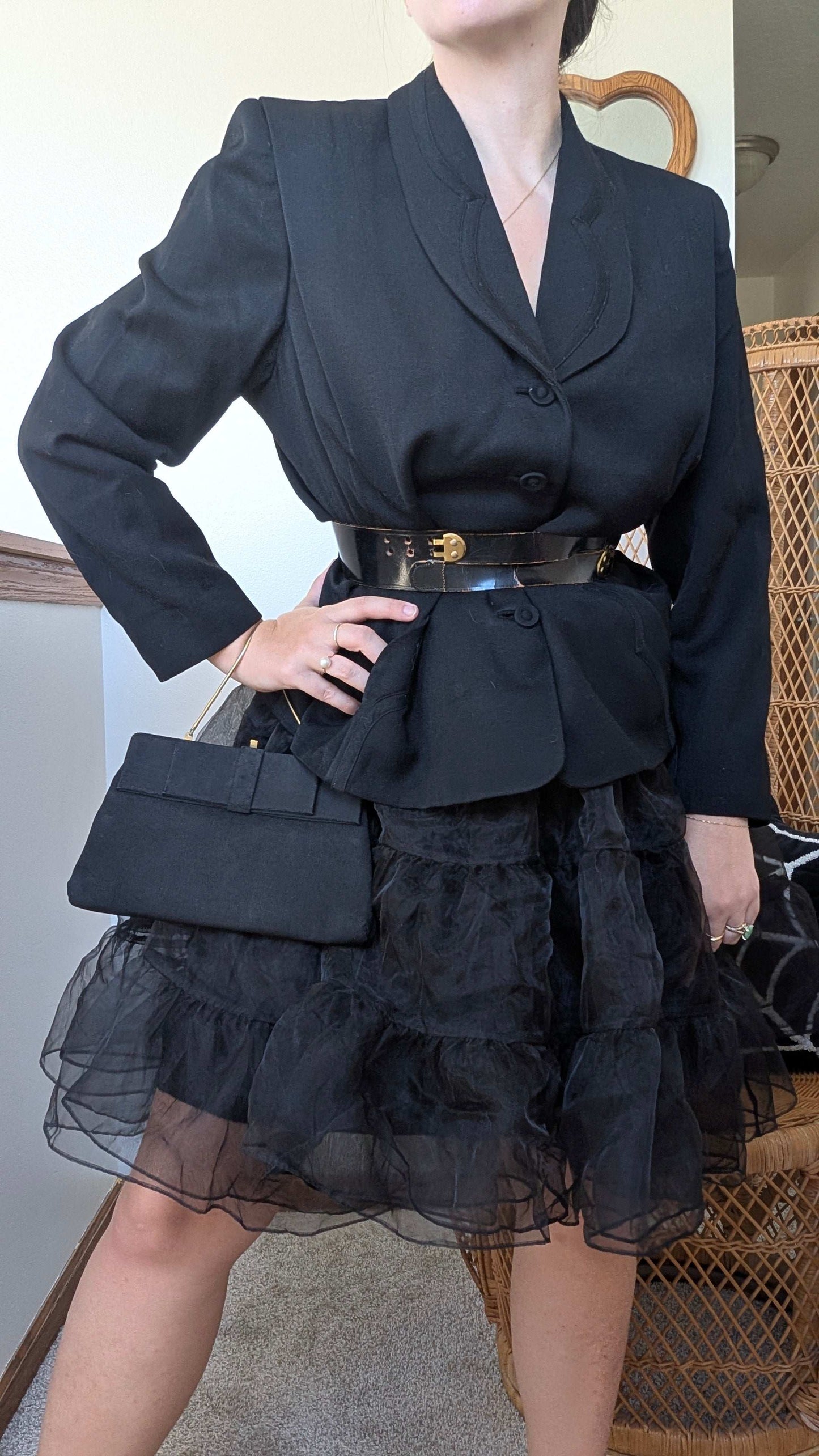 1960s black handbag Purse Rad Bonnie's Vintage