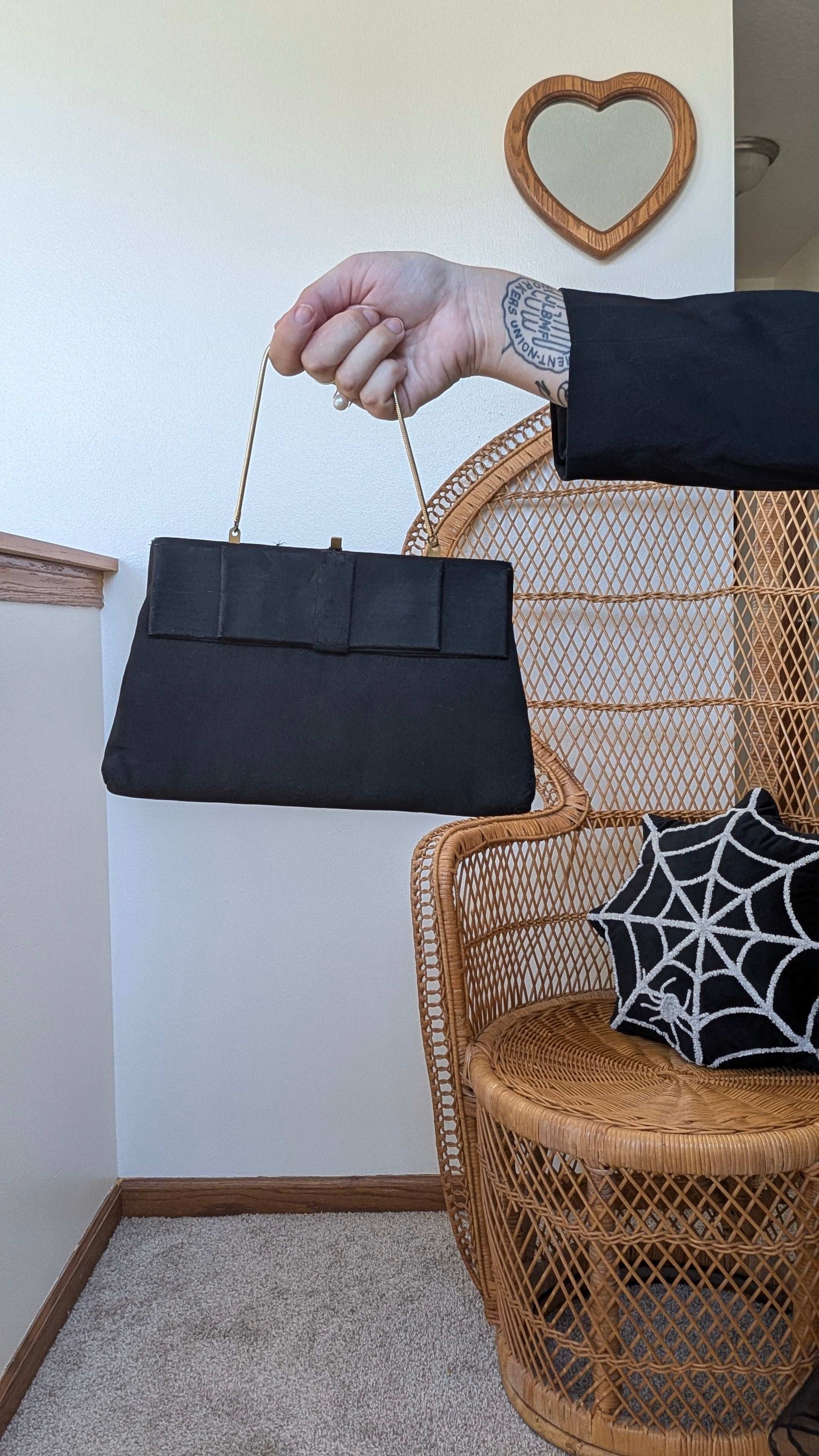 1960s black handbag Purse Rad Bonnie's Vintage