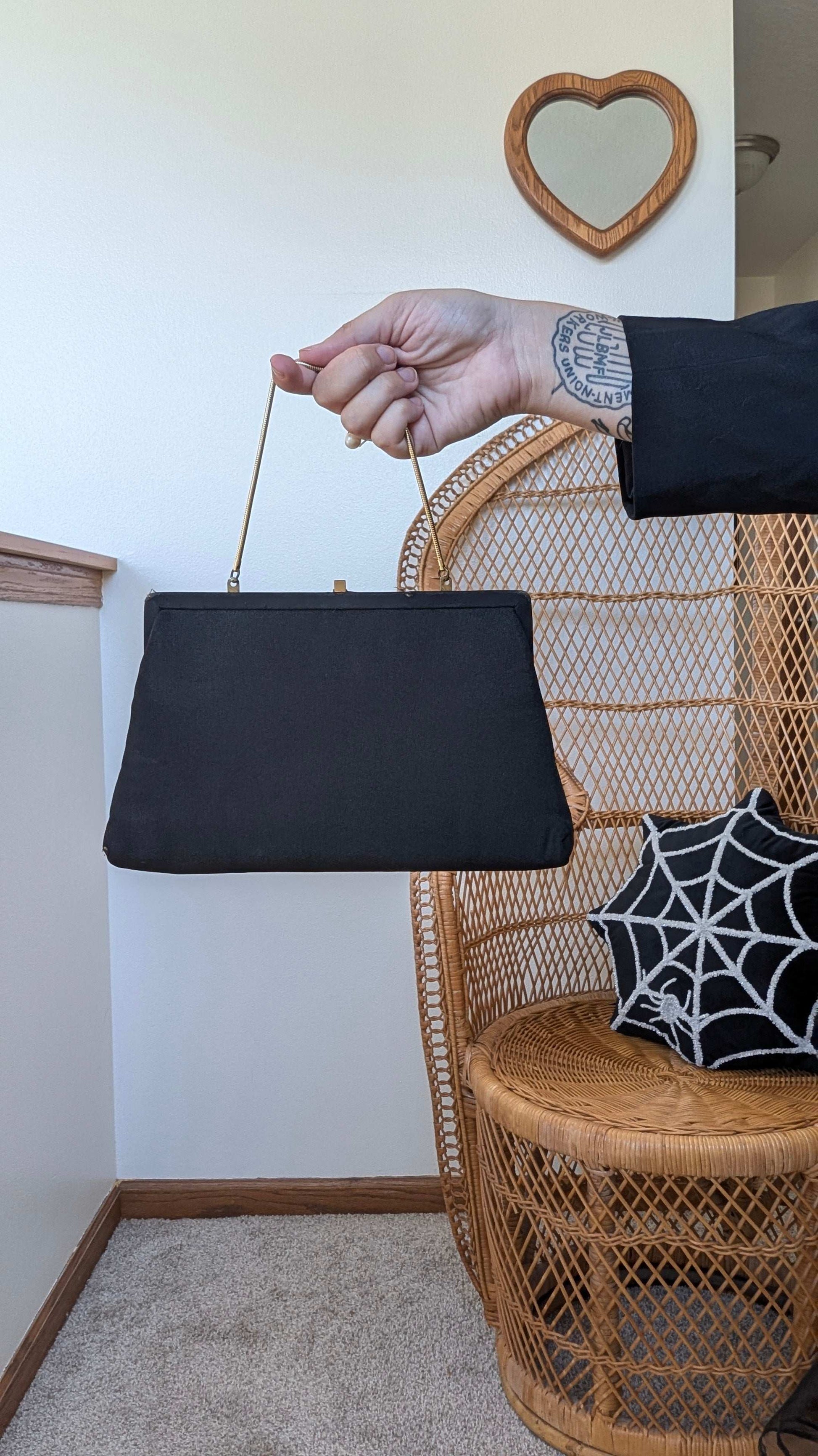 1960s black handbag Purse Rad Bonnie's Vintage