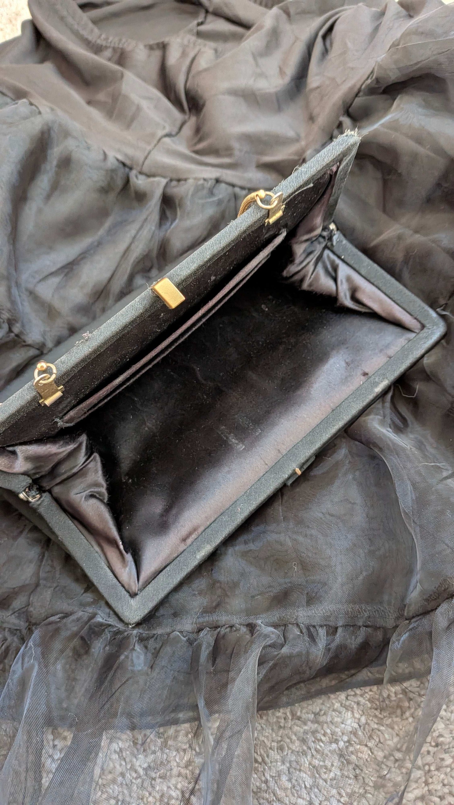 1960s black handbag Purse Rad Bonnie's Vintage