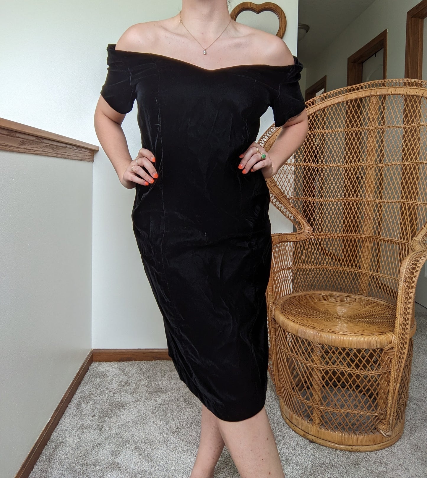 1980s black velvet revenge dress