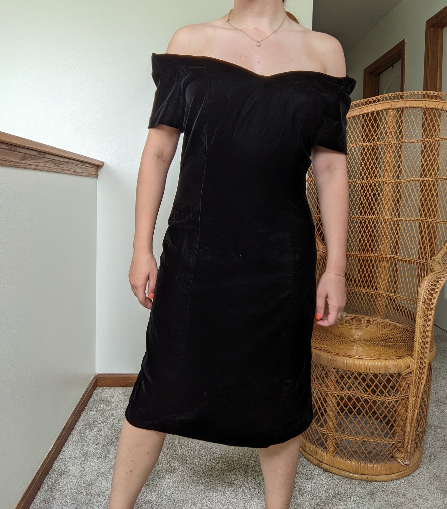 1980s black velvet revenge dress