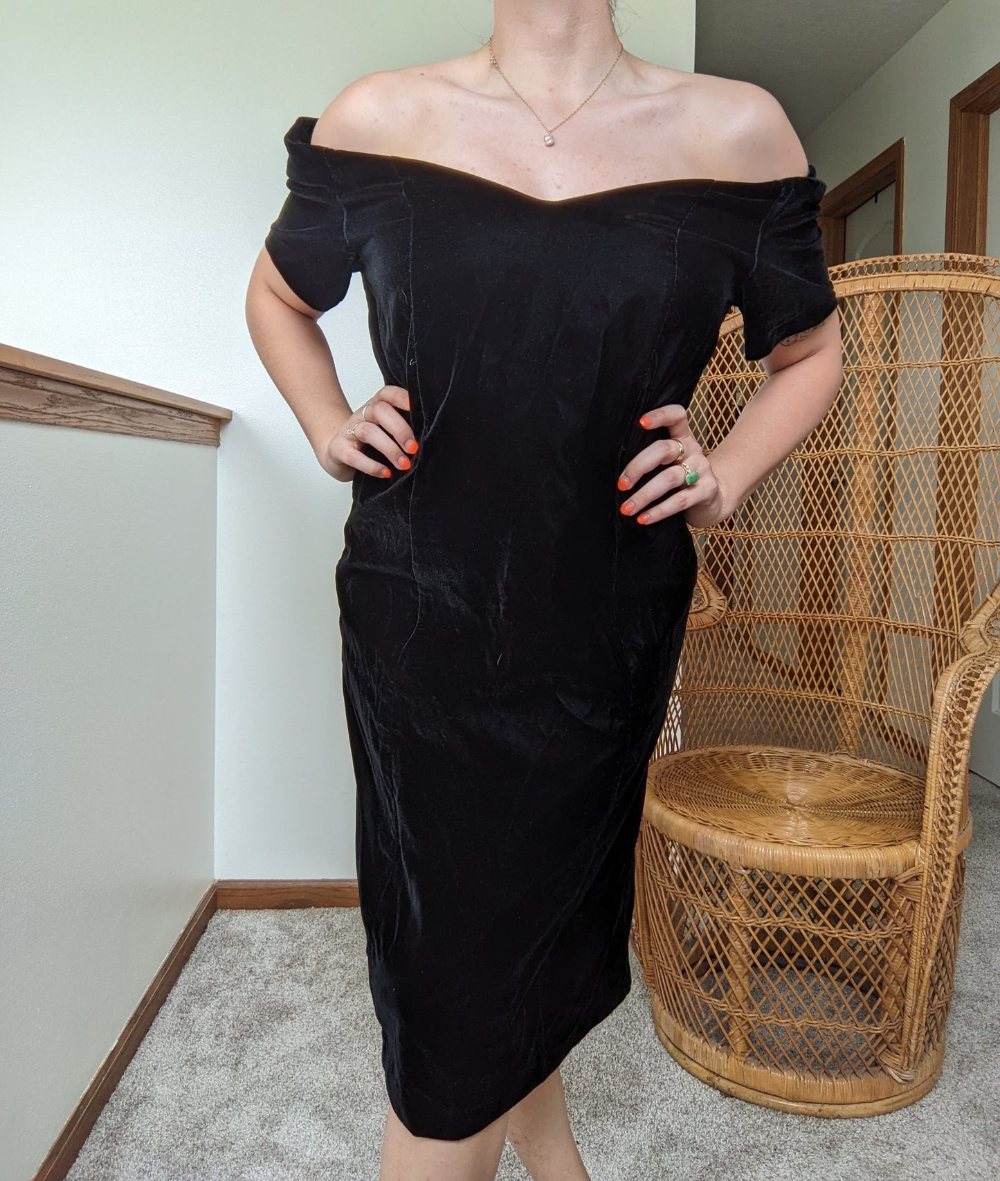1980s black velvet revenge dress