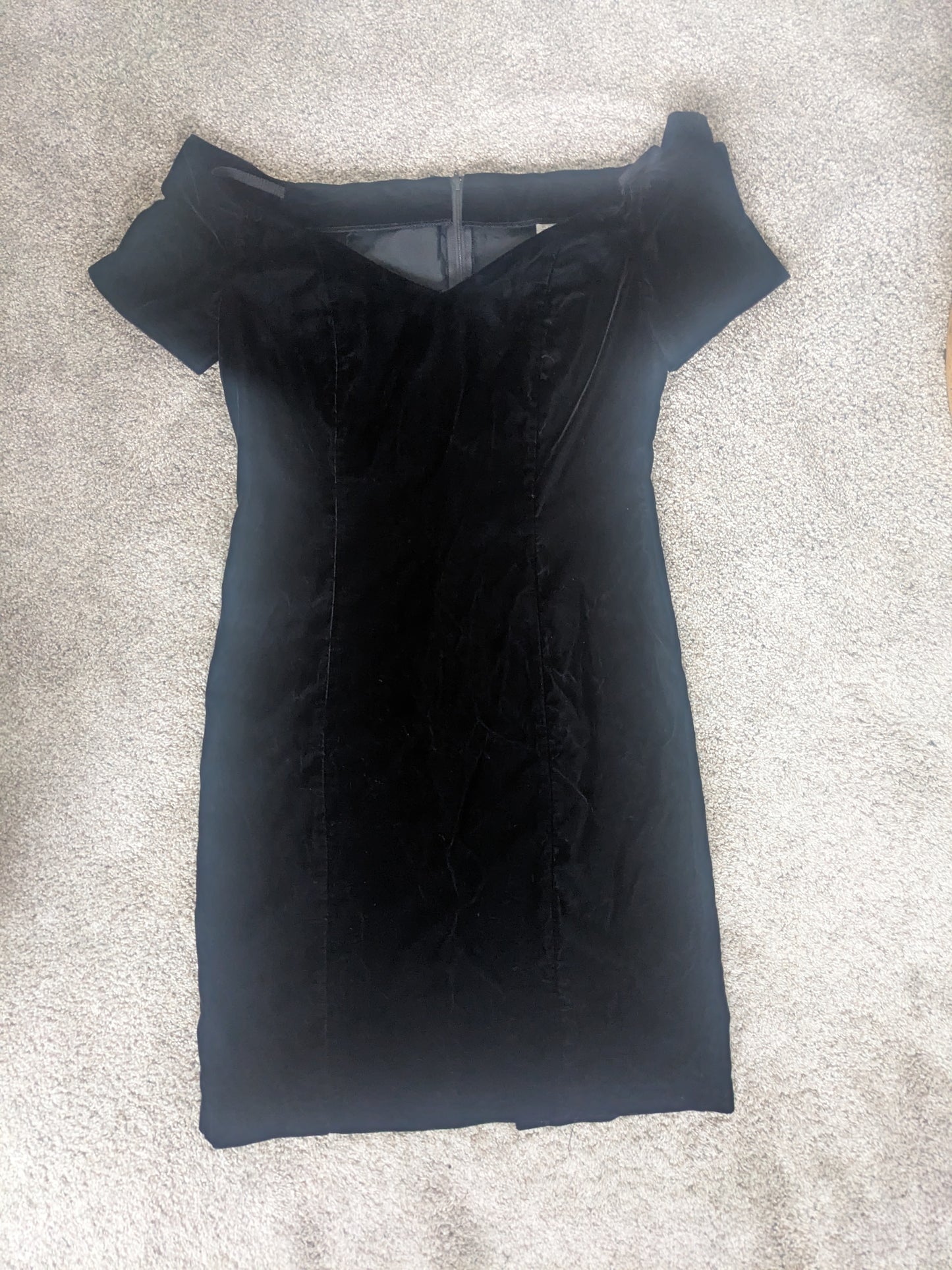 1980s black velvet revenge dress