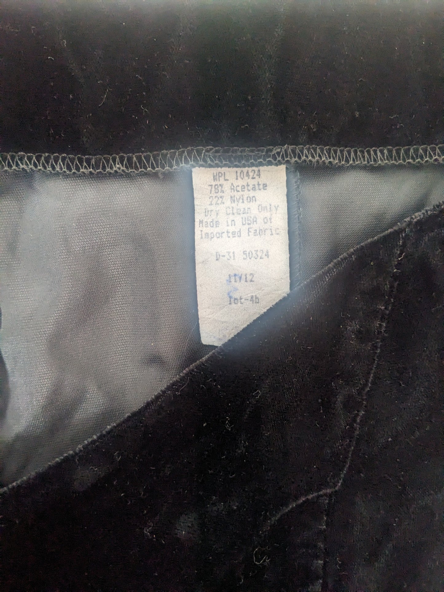 1980s black velvet revenge dress