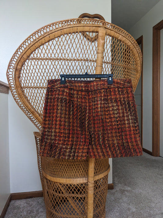 Y2k orange tweed mini Skirt Rad Bonnie's Vintage