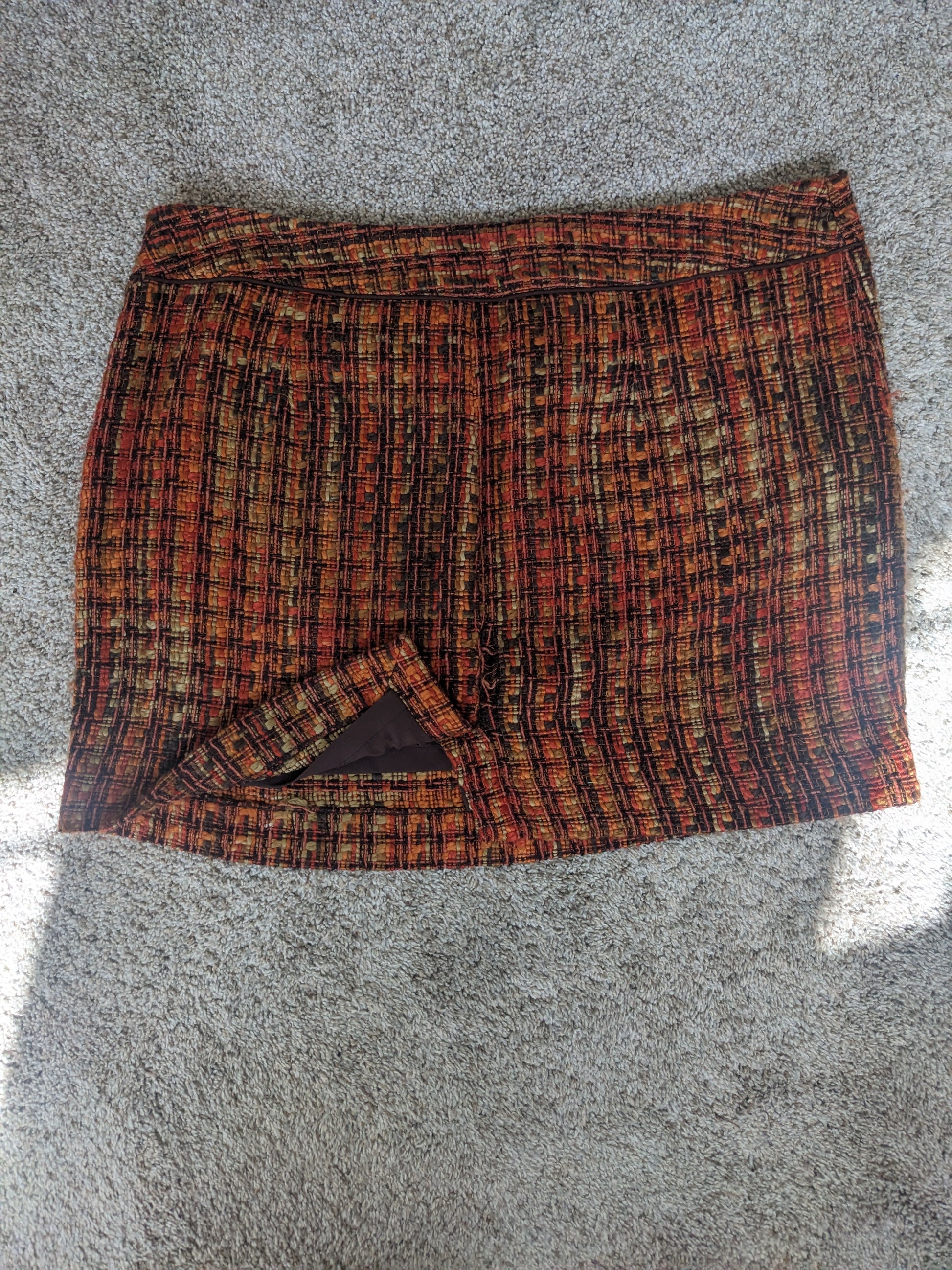 Y2k orange tweed mini Skirt Rad Bonnie's Vintage
